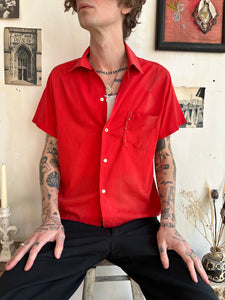 1960s Thrashed Sunfaded Short Sleeve Button Down (Boxy M/L)