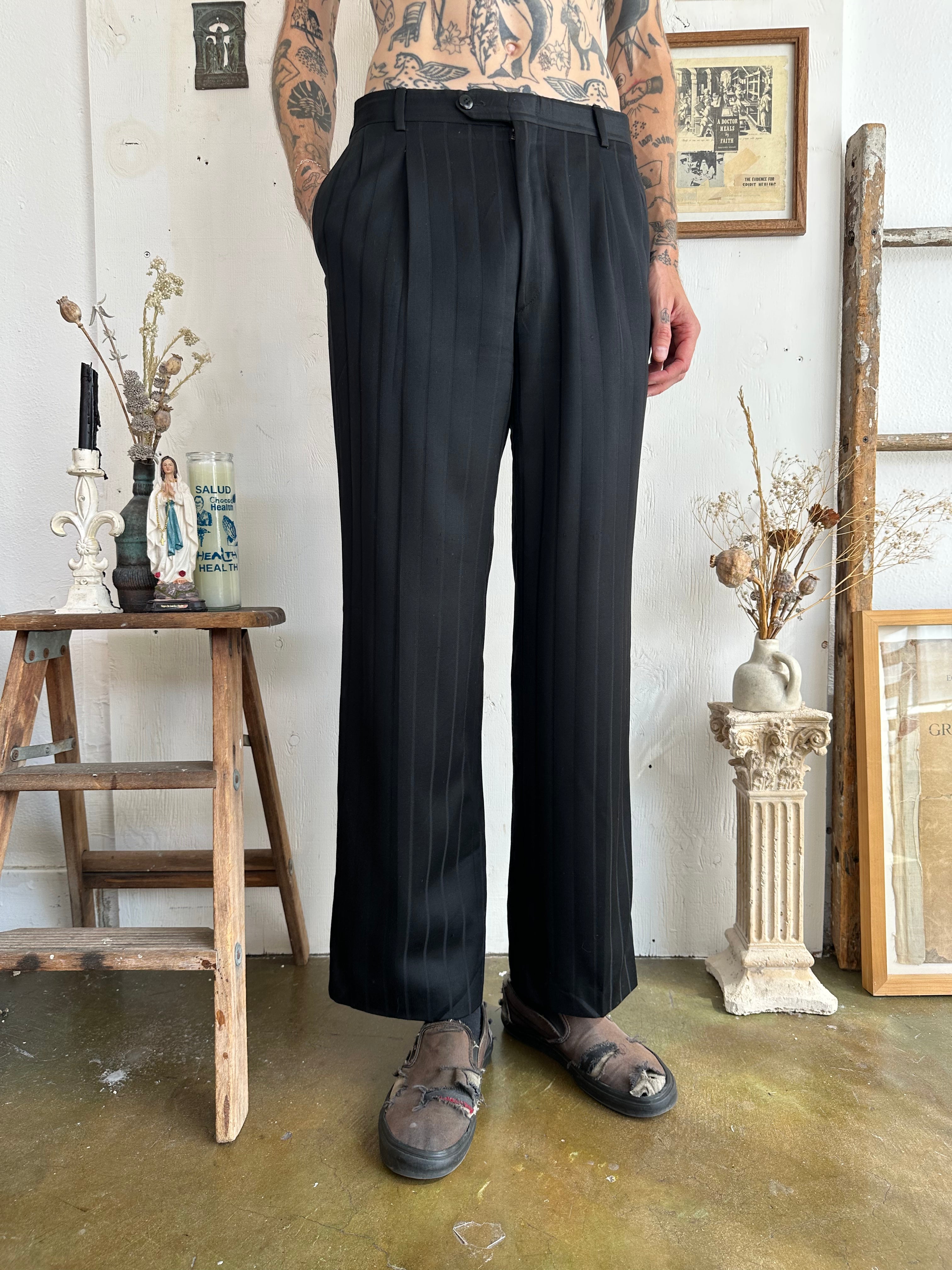 1980s Pleated Pinstripe Trousers (30/30)