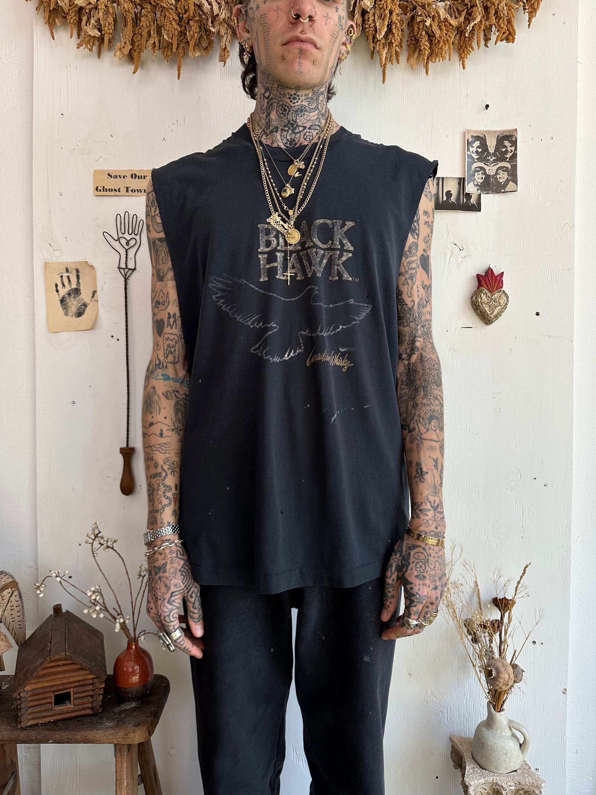 1990s Black Hawk Muscle Tee