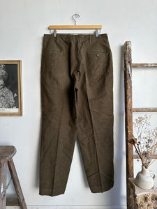 1960s Army Green Baggy Trousers (34 x 31)