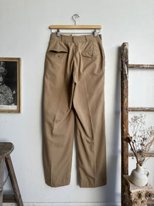 1960s Khaki Baggy Army Trousers (28 x 31)