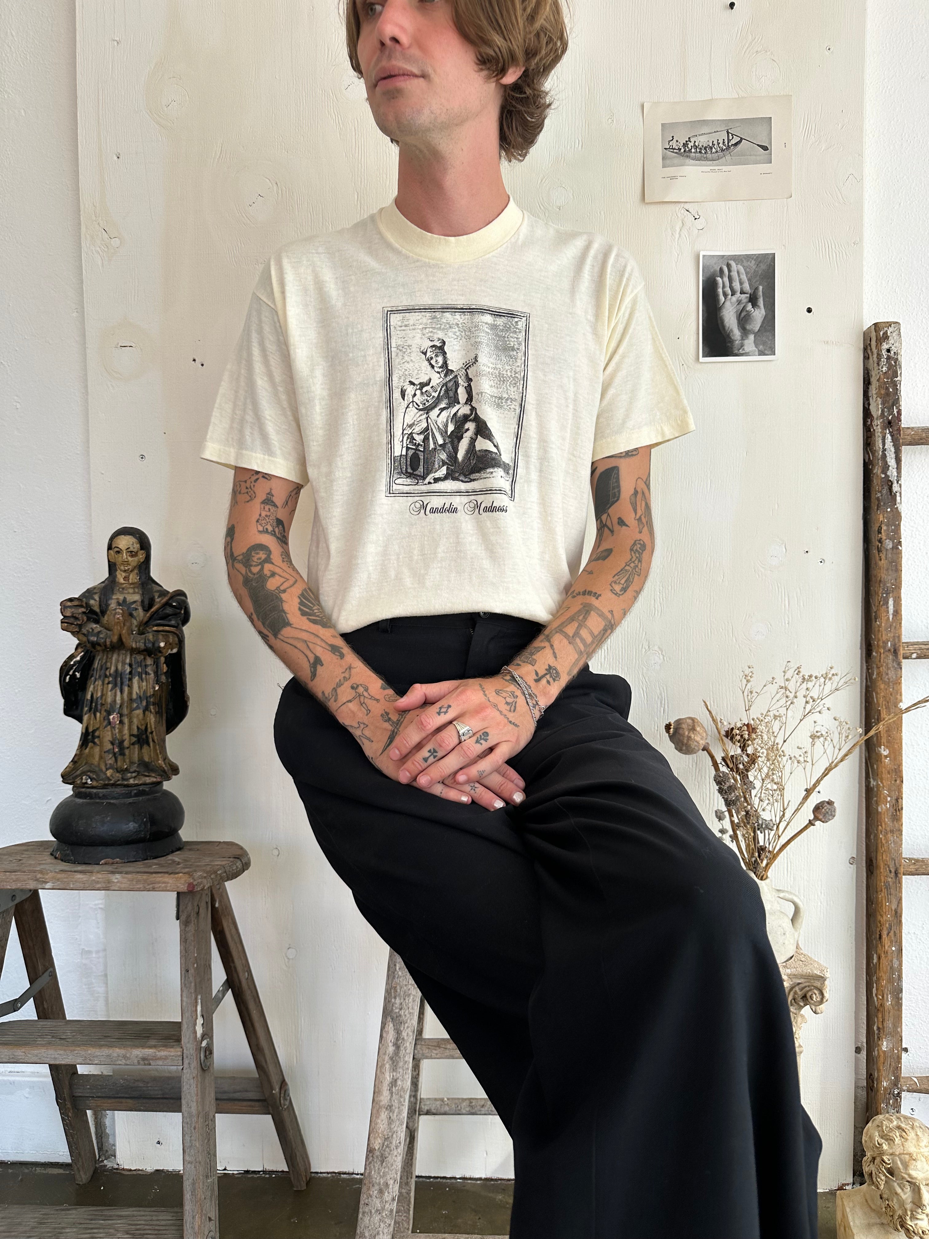1980s Mandolin Madness Woodcut Tee (L)
