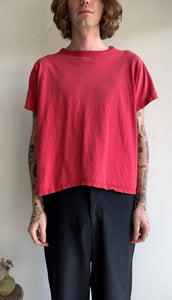 1980s Red Faded Boxy Blank Tee (Boxy S/M)