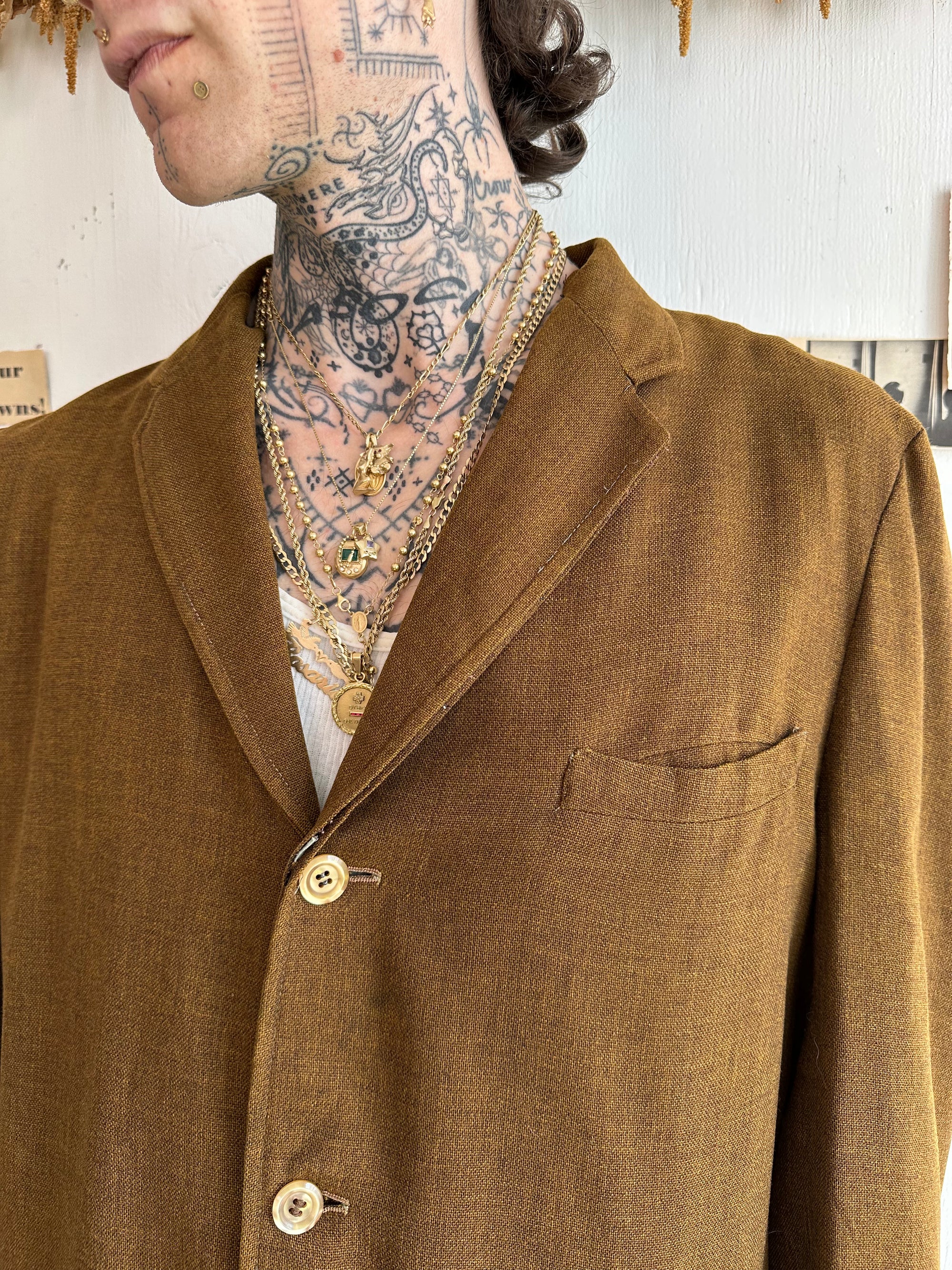 1970s Brown Wool Blazer