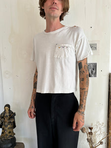 1980s Thrashed Floral GAP Pocket Tee (Boxy S)