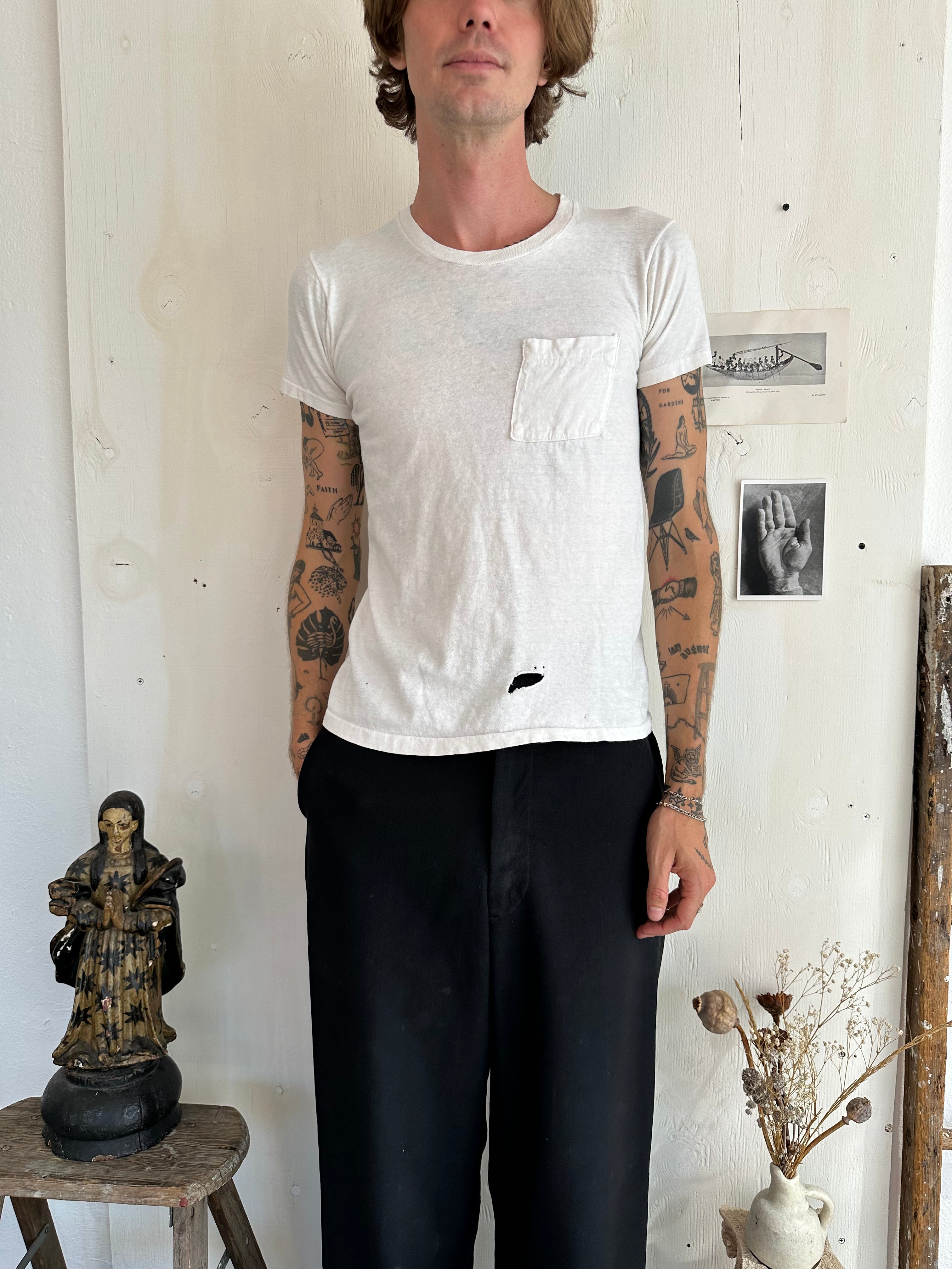 1970s White Pocket Tee (S)