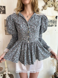 1960s Homemade Peplum Blouse (M)