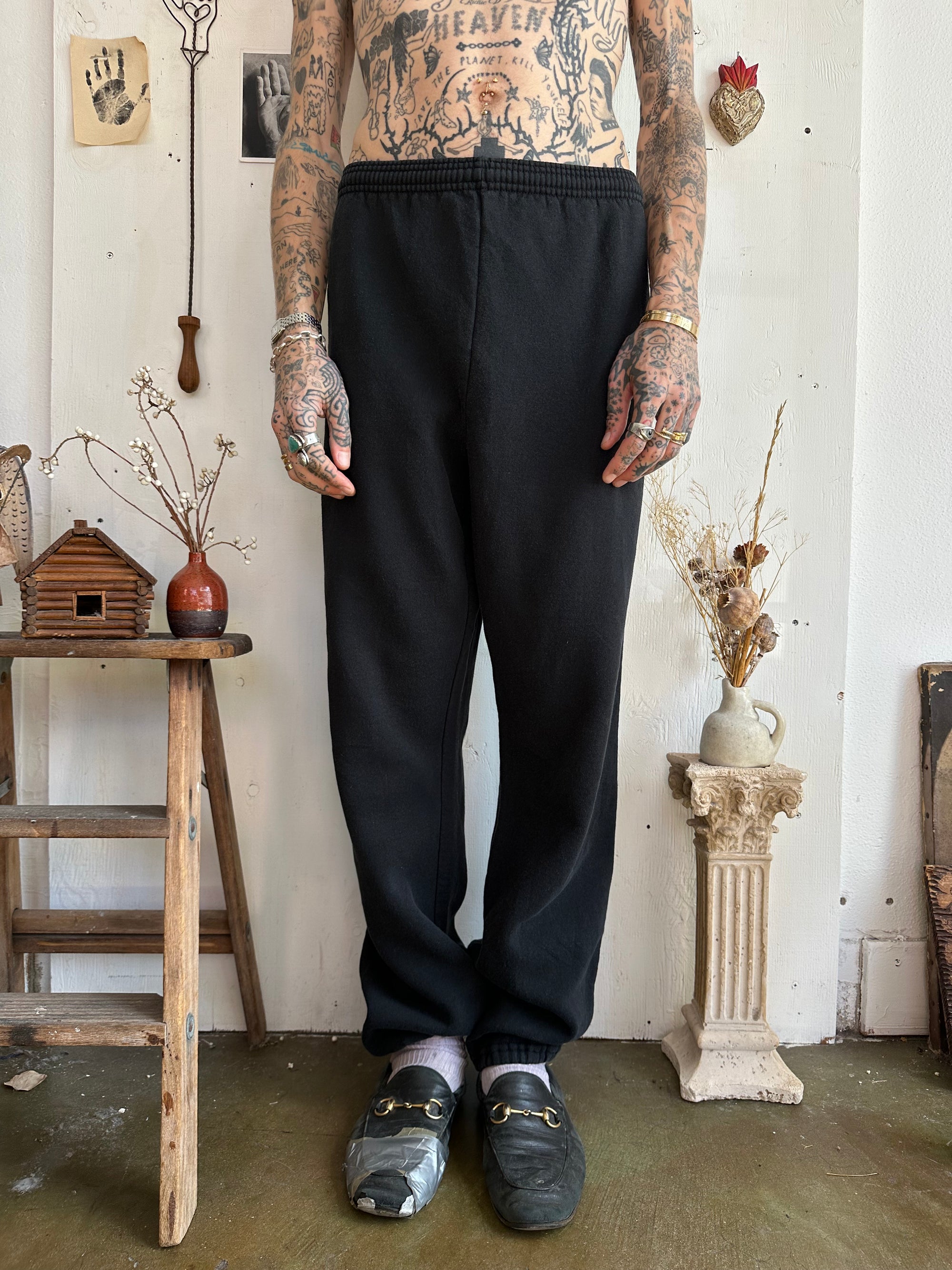 1980s Baggy Russel Black Sweatpants