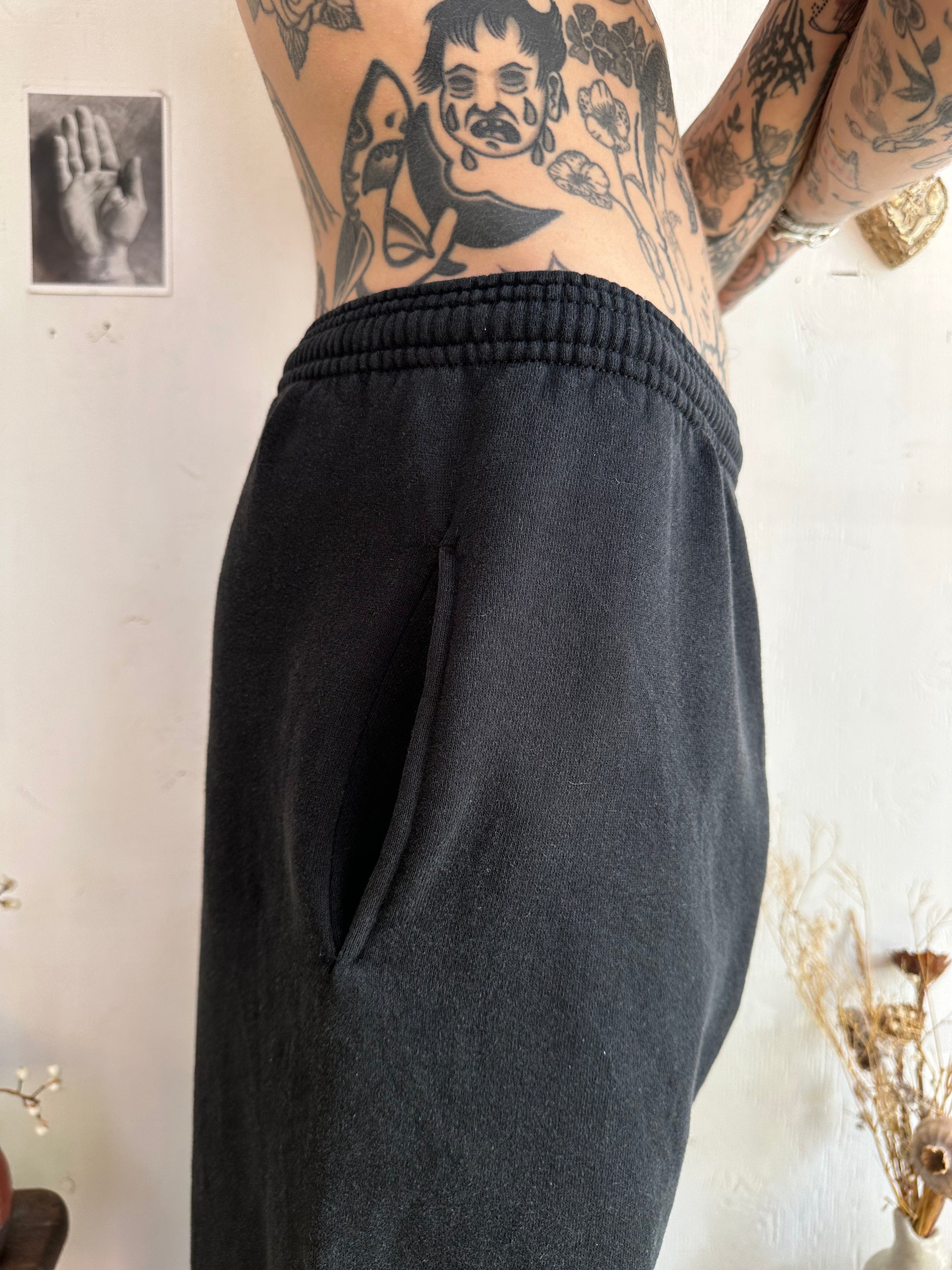 1980s Baggy Russel Black Sweatpants