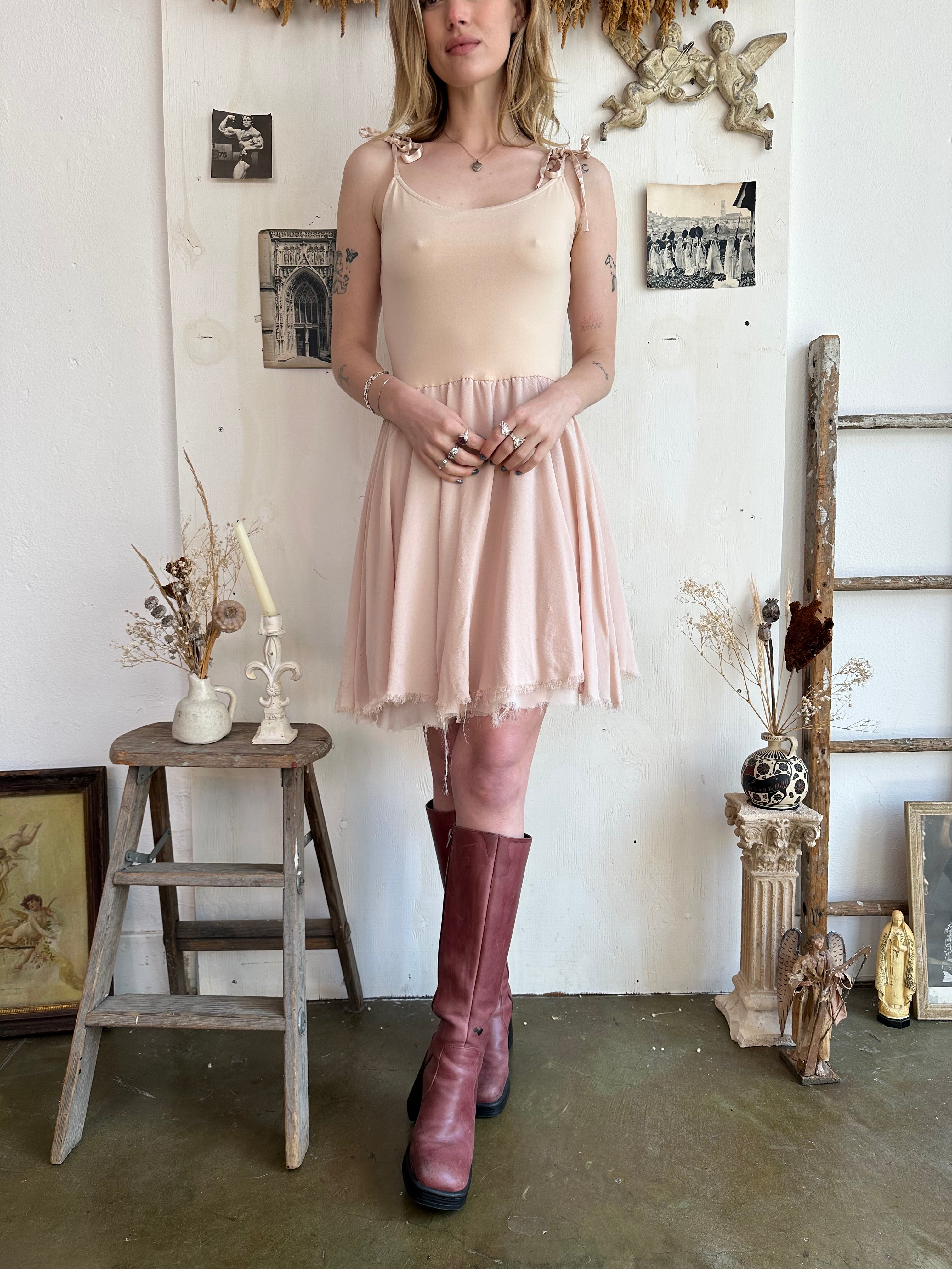 1980s Raw Hem Baby Doll Dress (S/M)