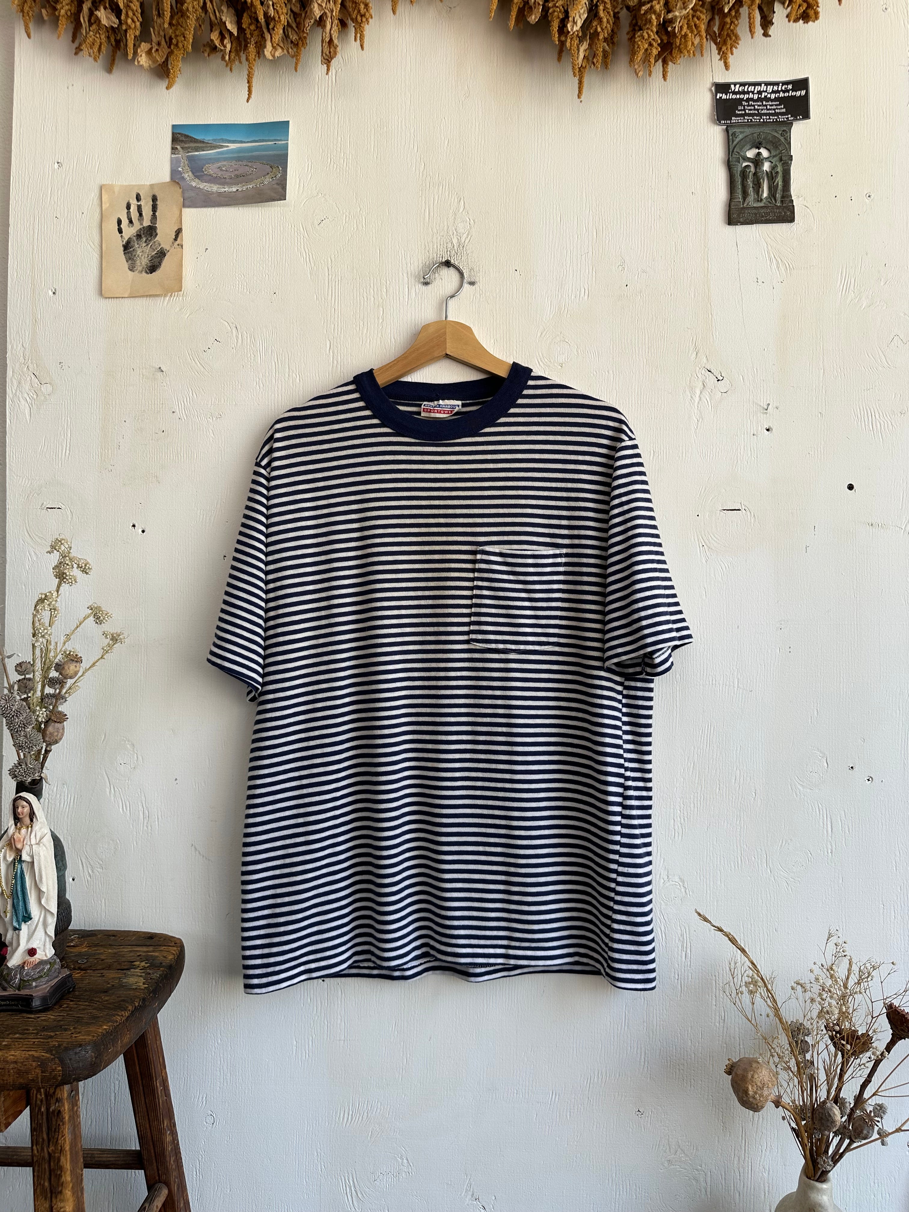 1990s Striped Pocket Tee (XL)