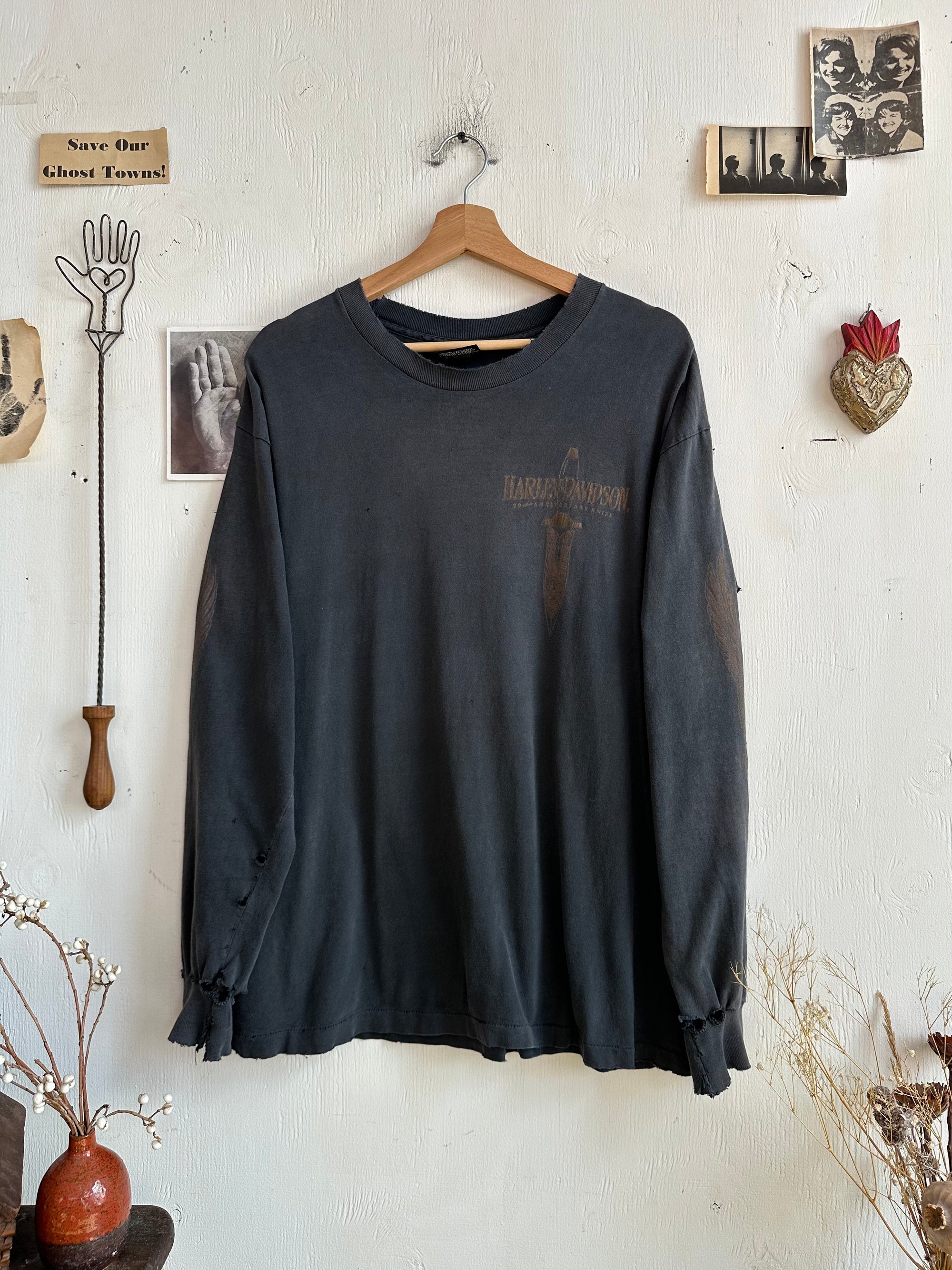 1990s Thrashed Harley Davidson Long Sleeve