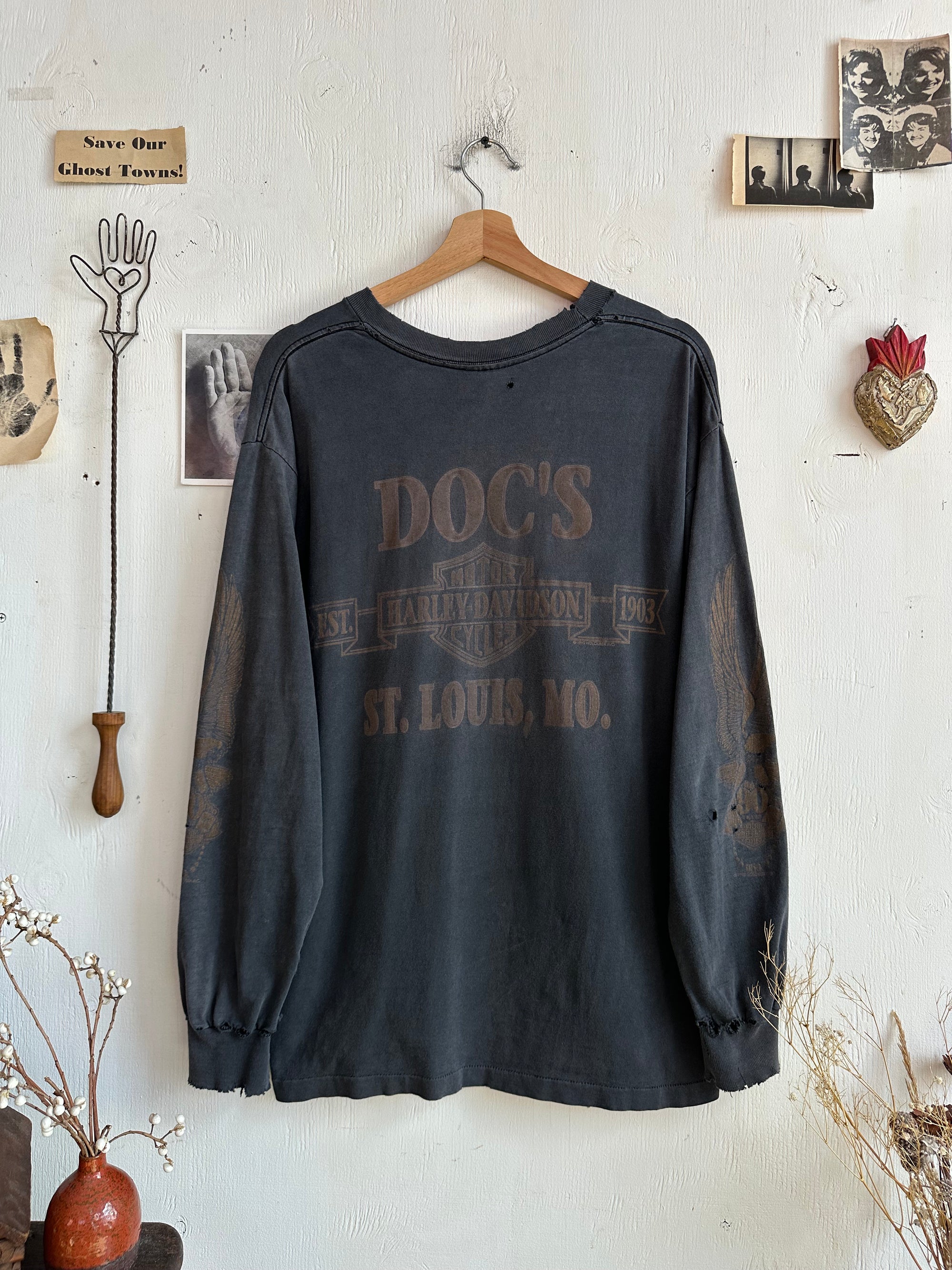 1990s Thrashed Harley Davidson Long Sleeve