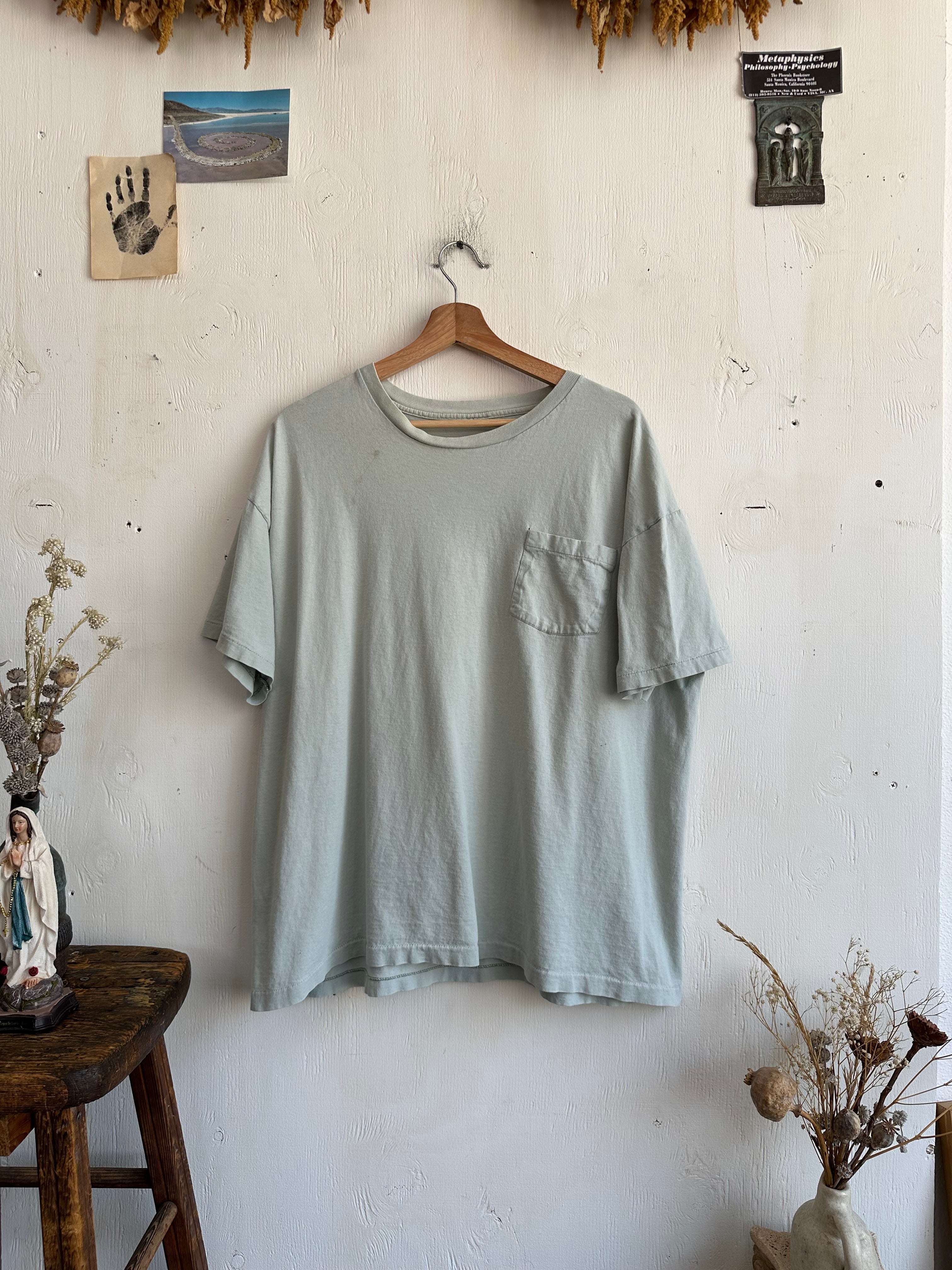 1980s Well Worn Sage Pocket Tee (Boxy XL)