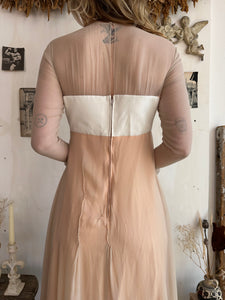 1960s Union Made Thrashed Bow Dress (XS)