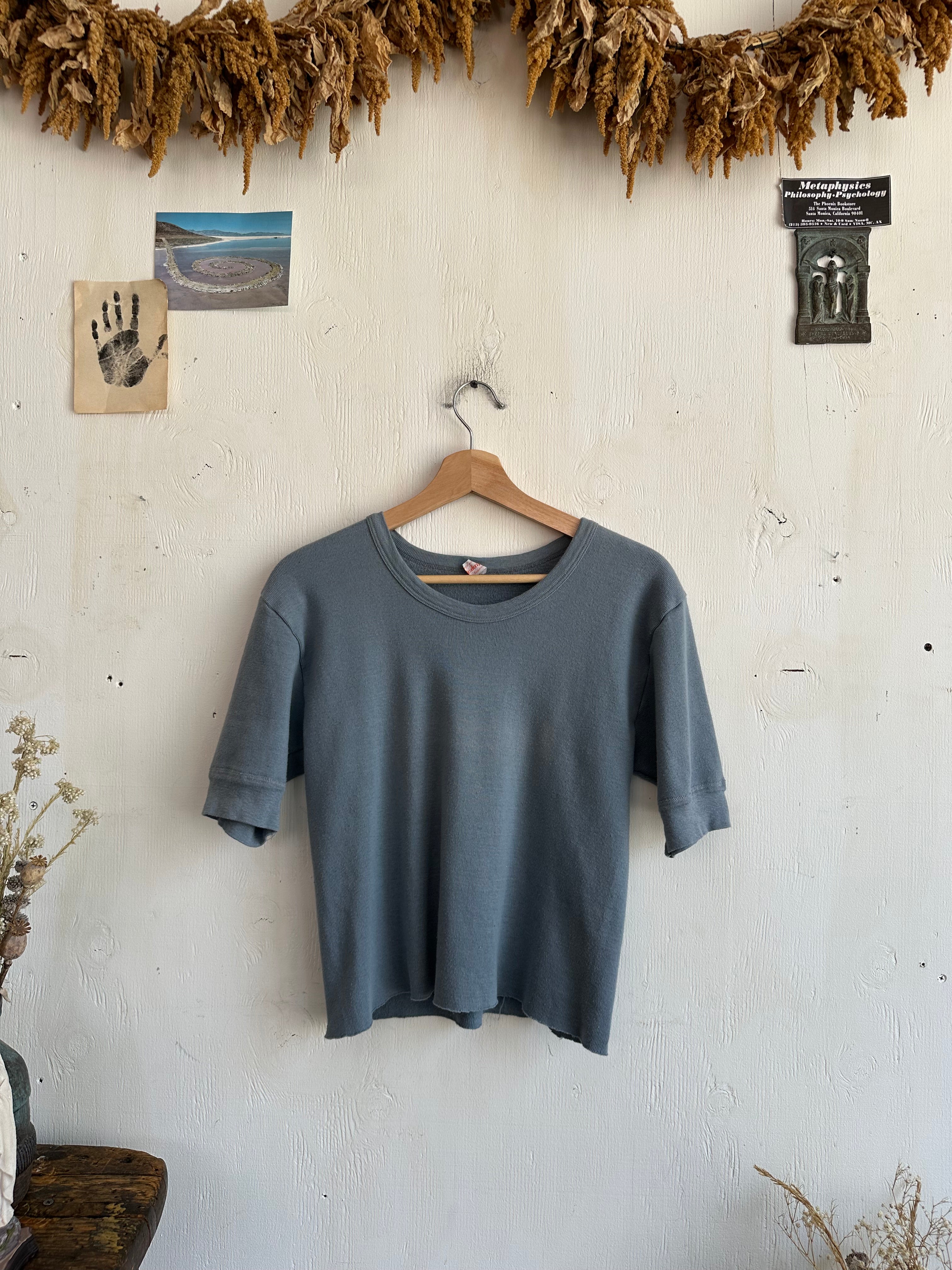 1970s Chopped Blue Ribbed Blank (S/M)