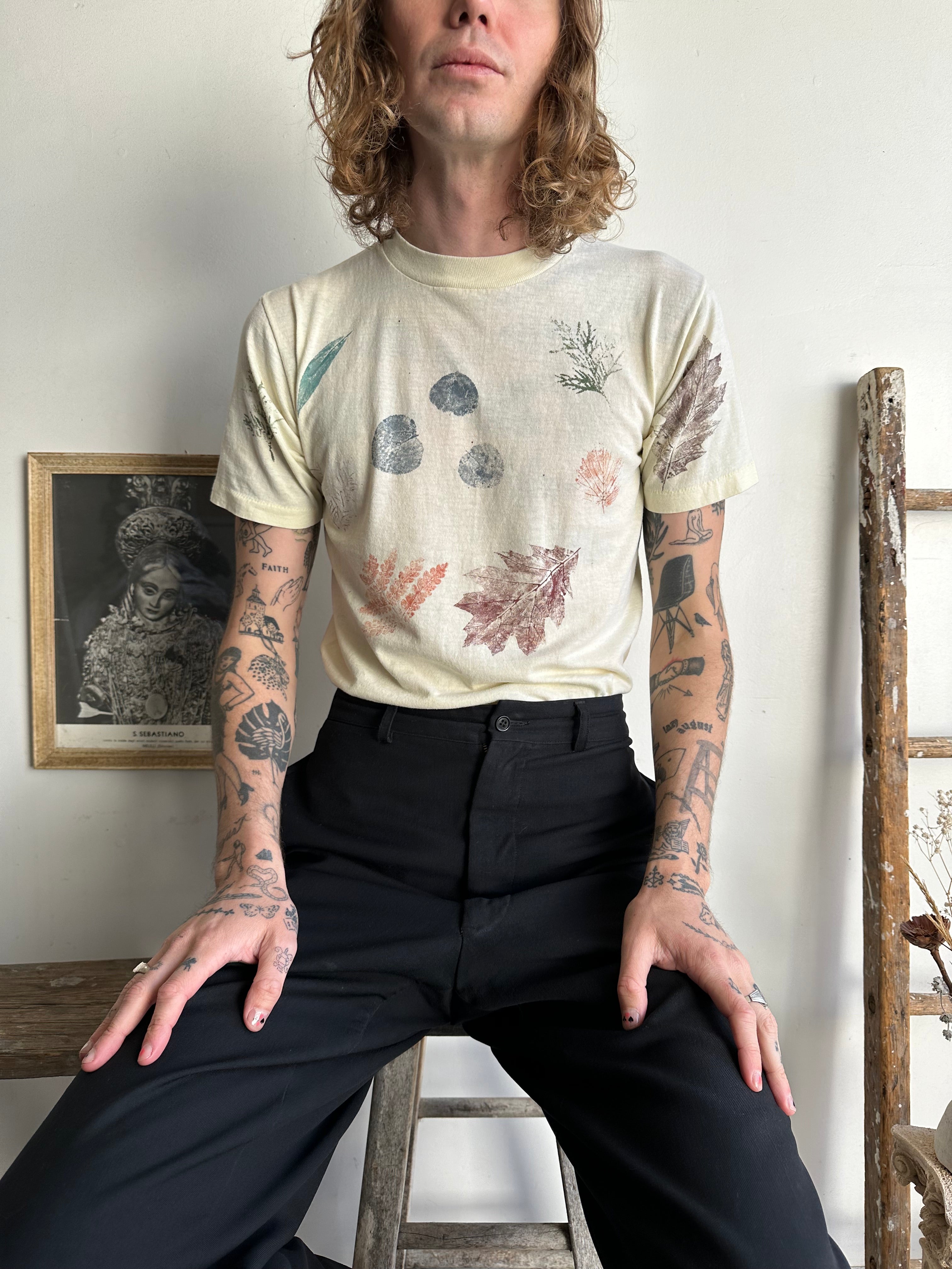 Faded Home Made Leaves Tee (S/M)