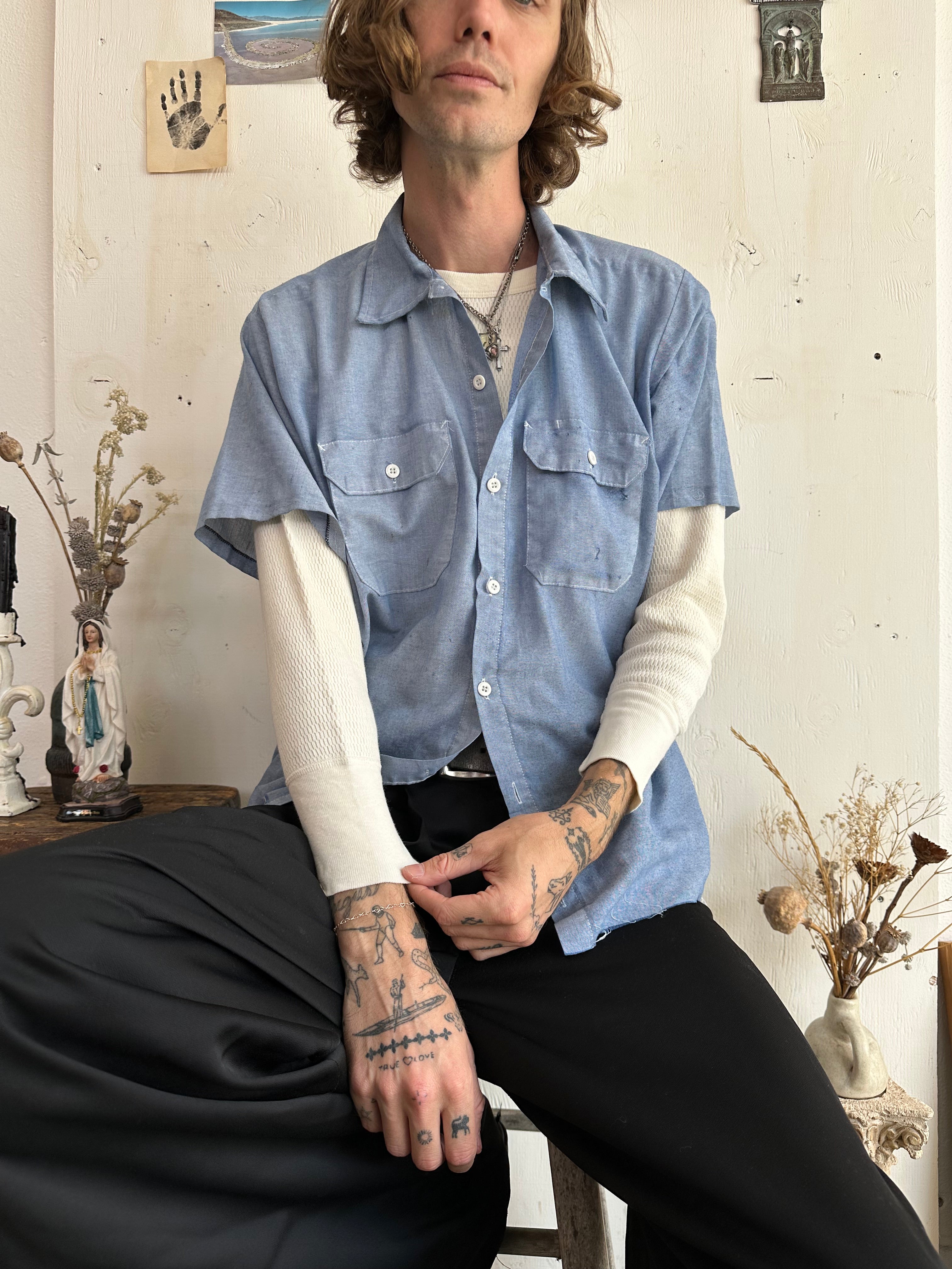 1980s Well Worn Paper Thin Mechanics Shirt (Boxy M/L)