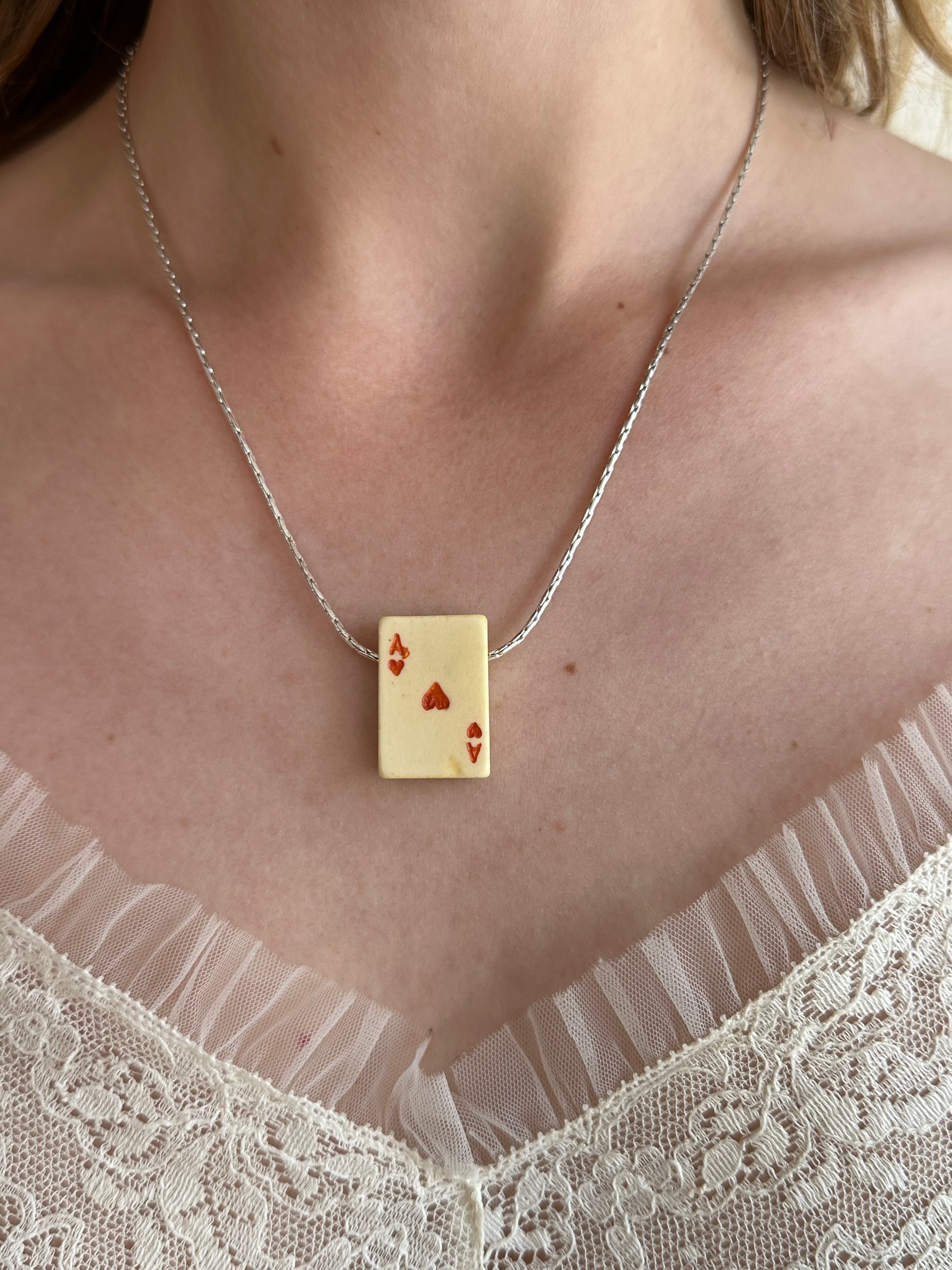 Ace of Hearts Pendant Necklace