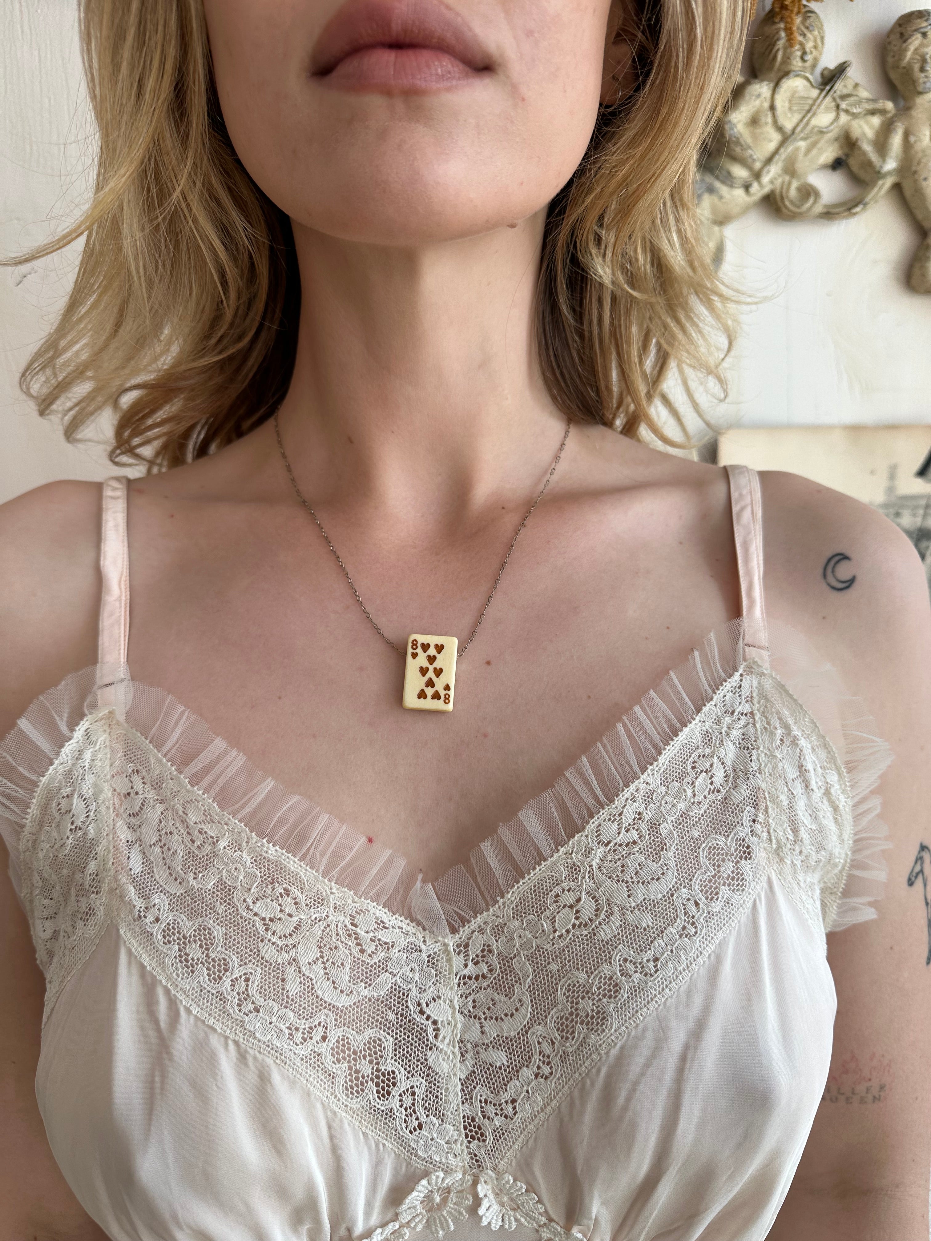 Eight of Hearts Pendant Necklace