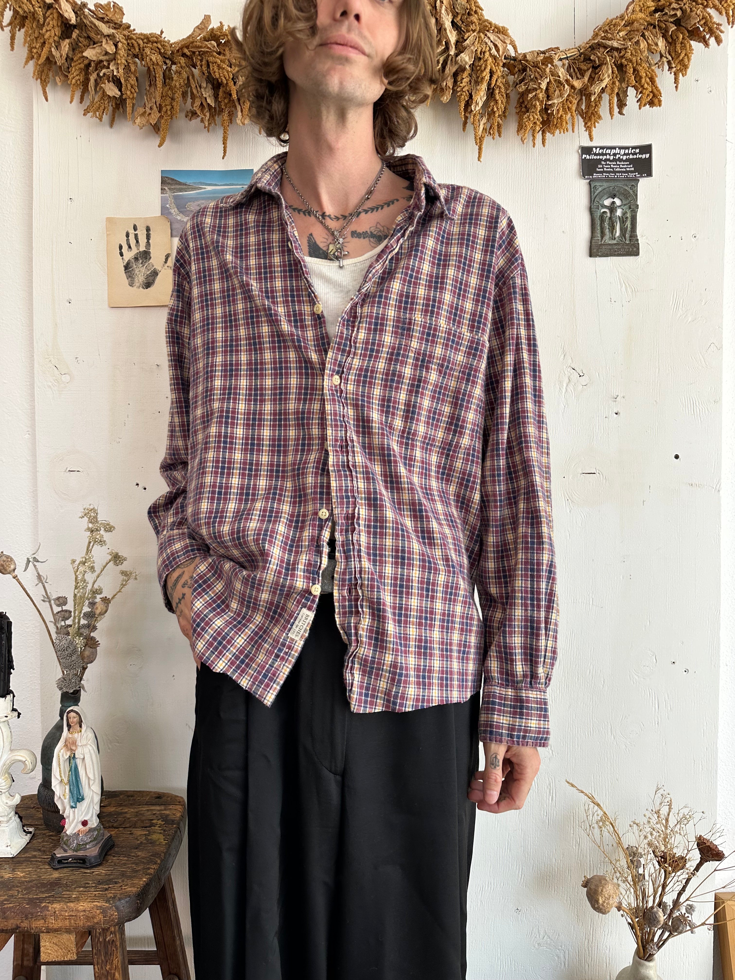 1980s Faded Plaid Button Up (Boxy M/L)