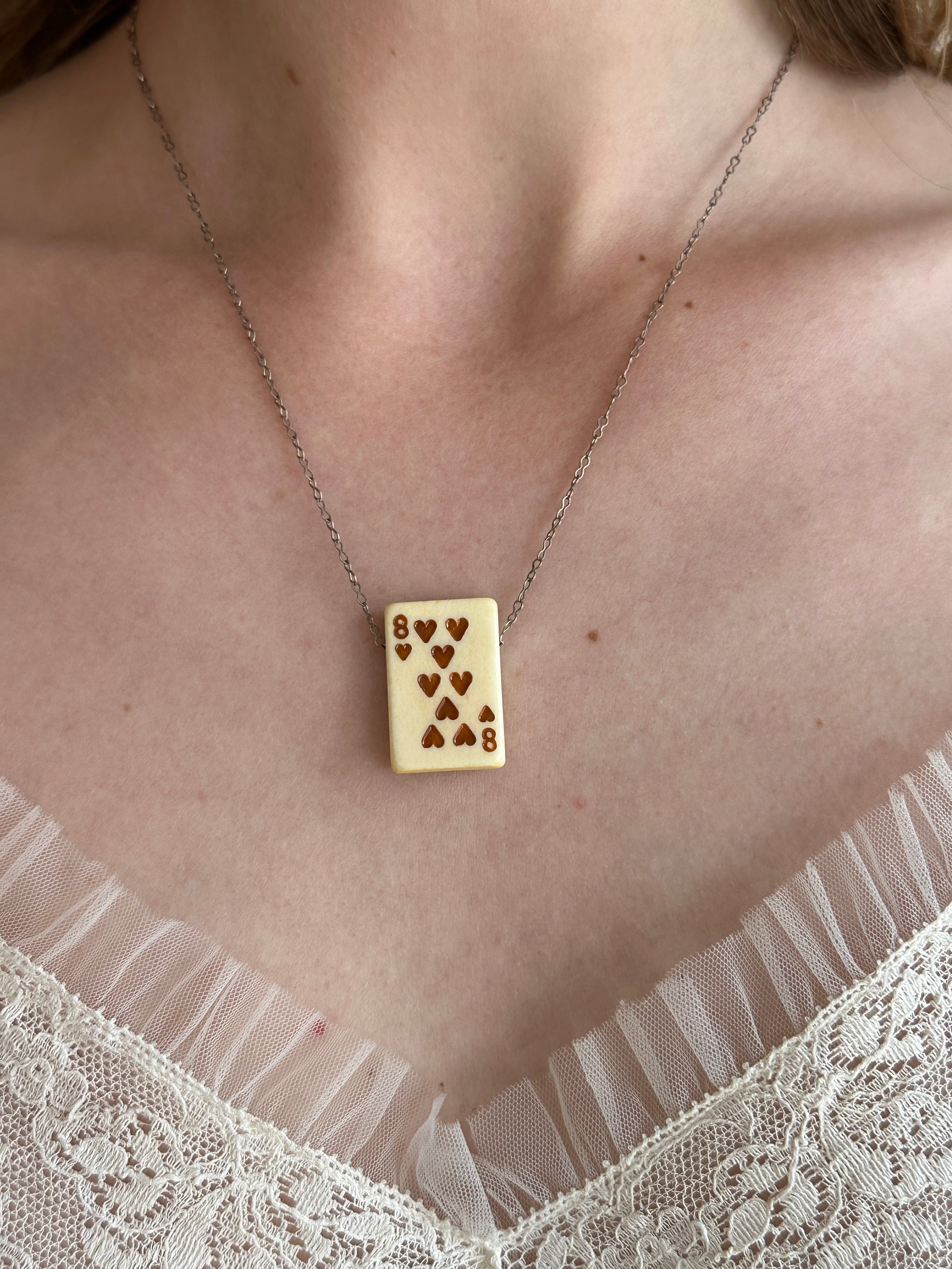 Eight of Hearts Pendant Necklace