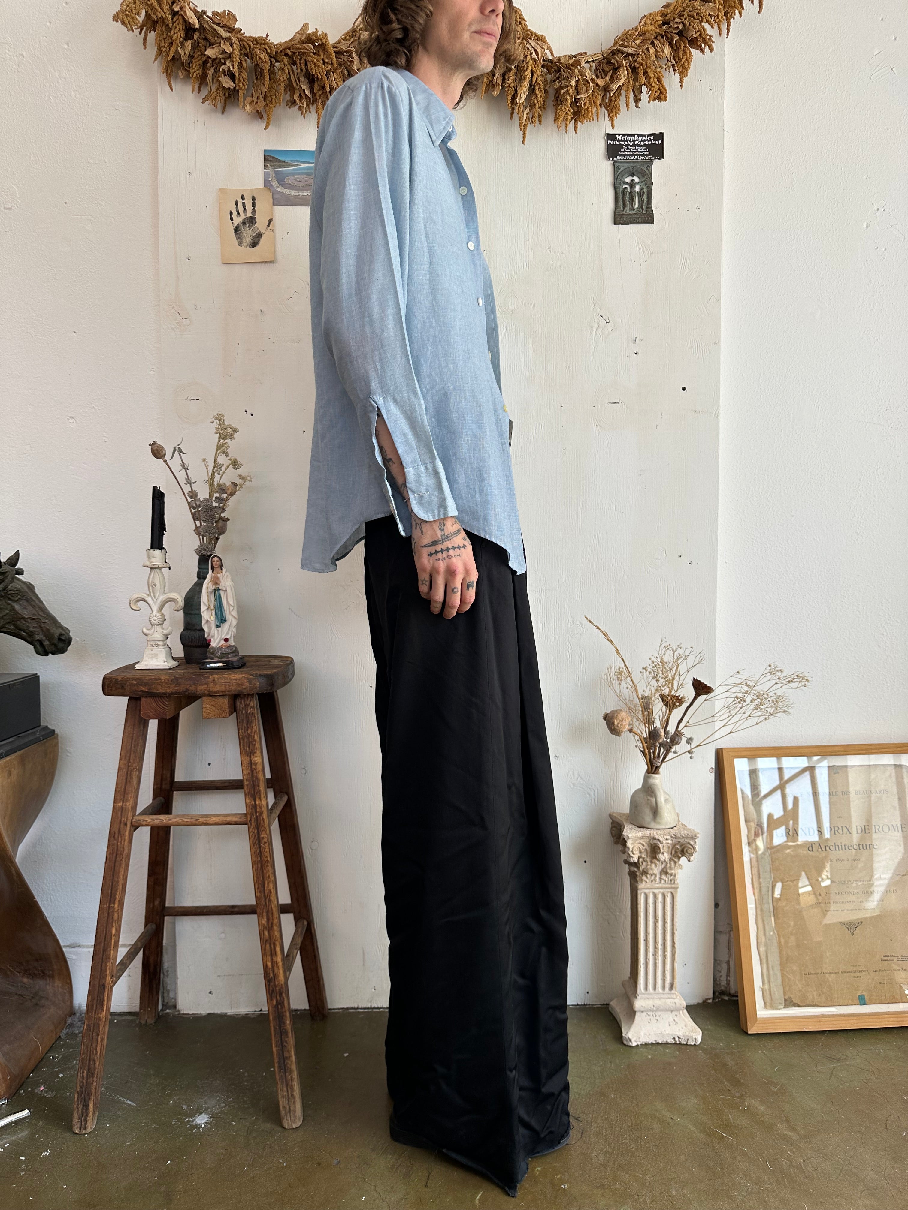 1980s Faded Blue Button Up (L/XL)
