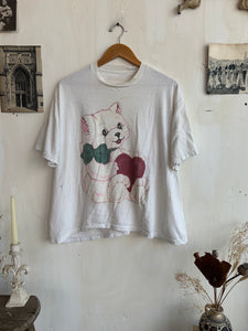 1980s Boxy Heart Cat T-Shirt (Boxy XL)