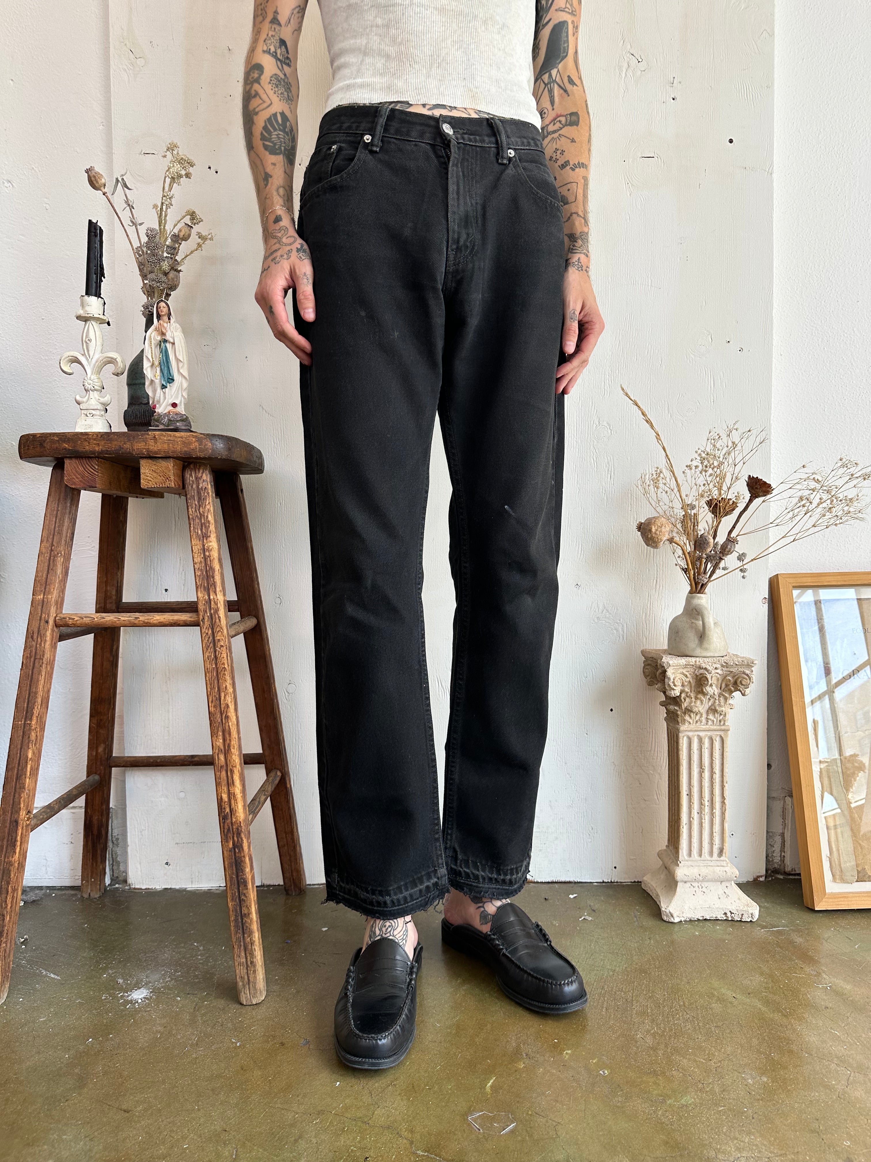 1990s Paint stained Black Washed Levis (34/31)
