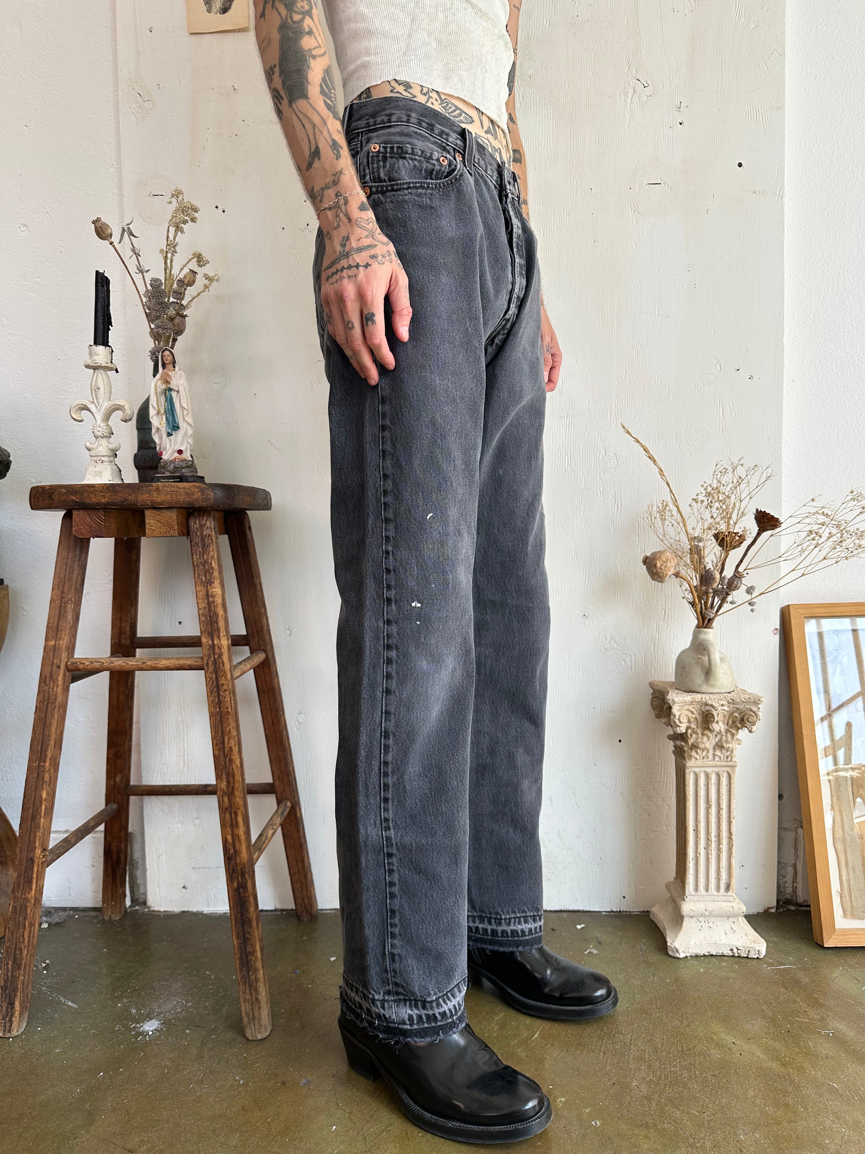 1990s Faded Paint Stained 501s (31/33)