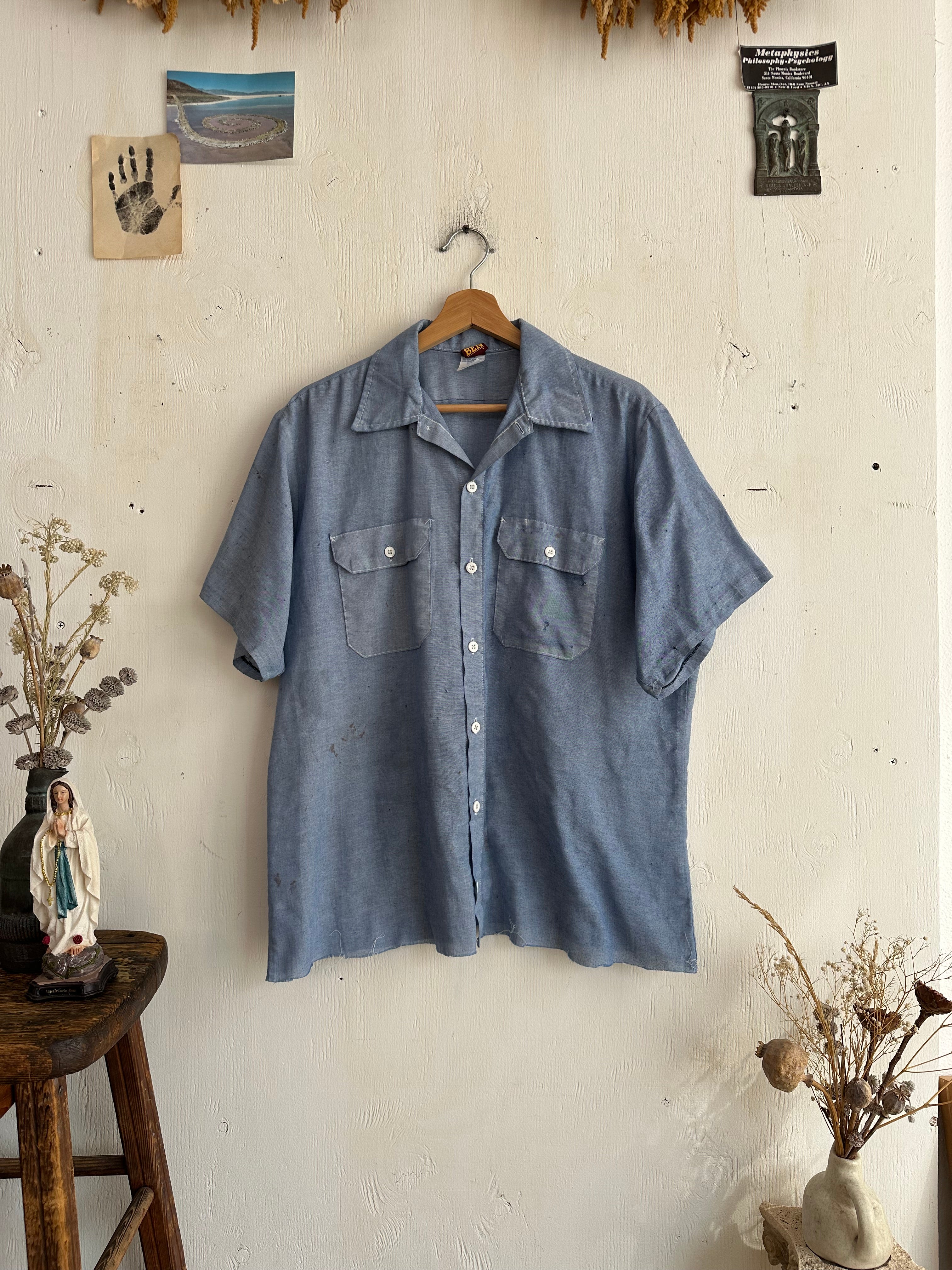 1980s Well Worn Paper Thin Mechanics Shirt (Boxy M/L)