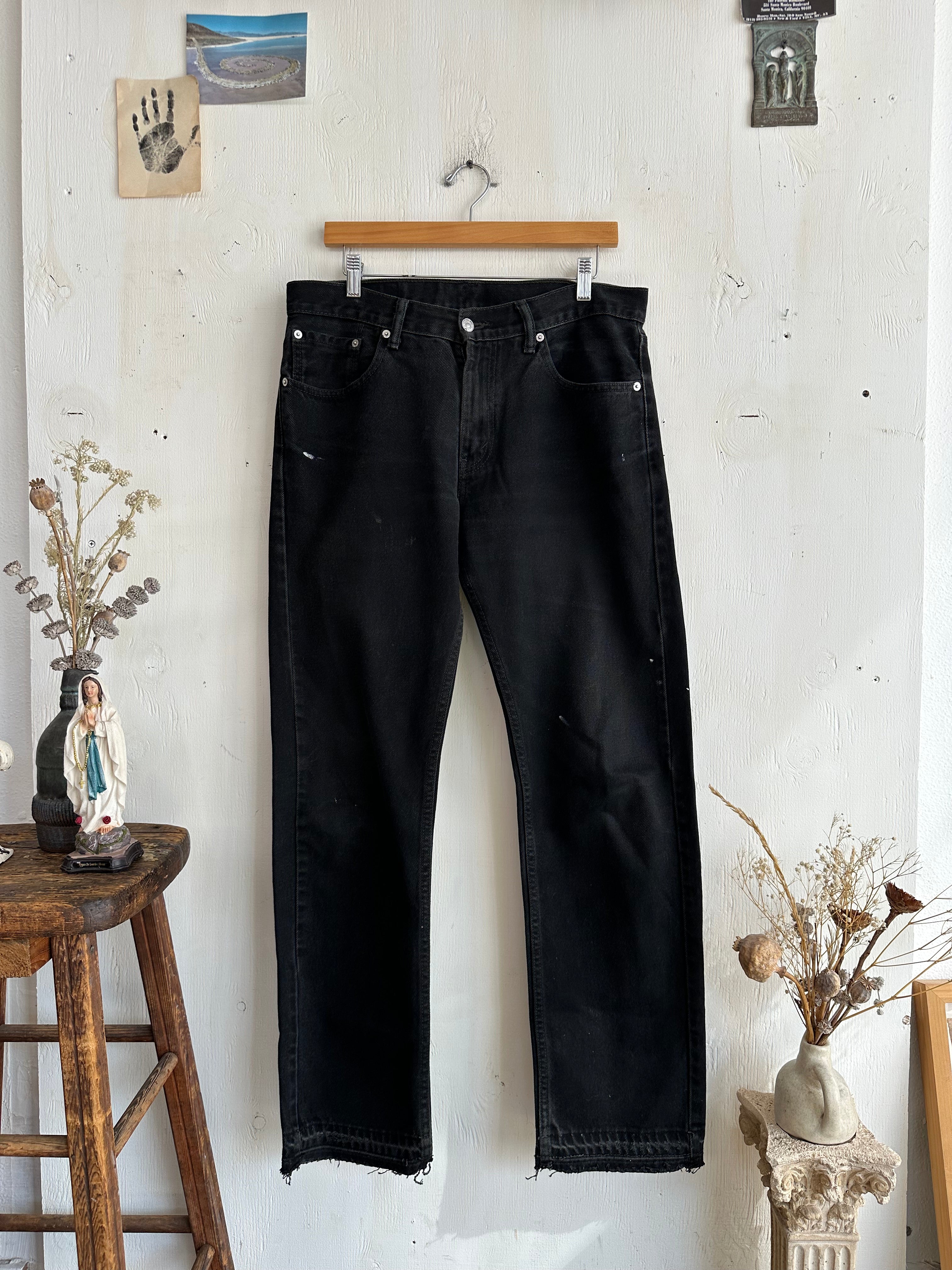 1990s Paint stained Black Washed Levis (34/31)