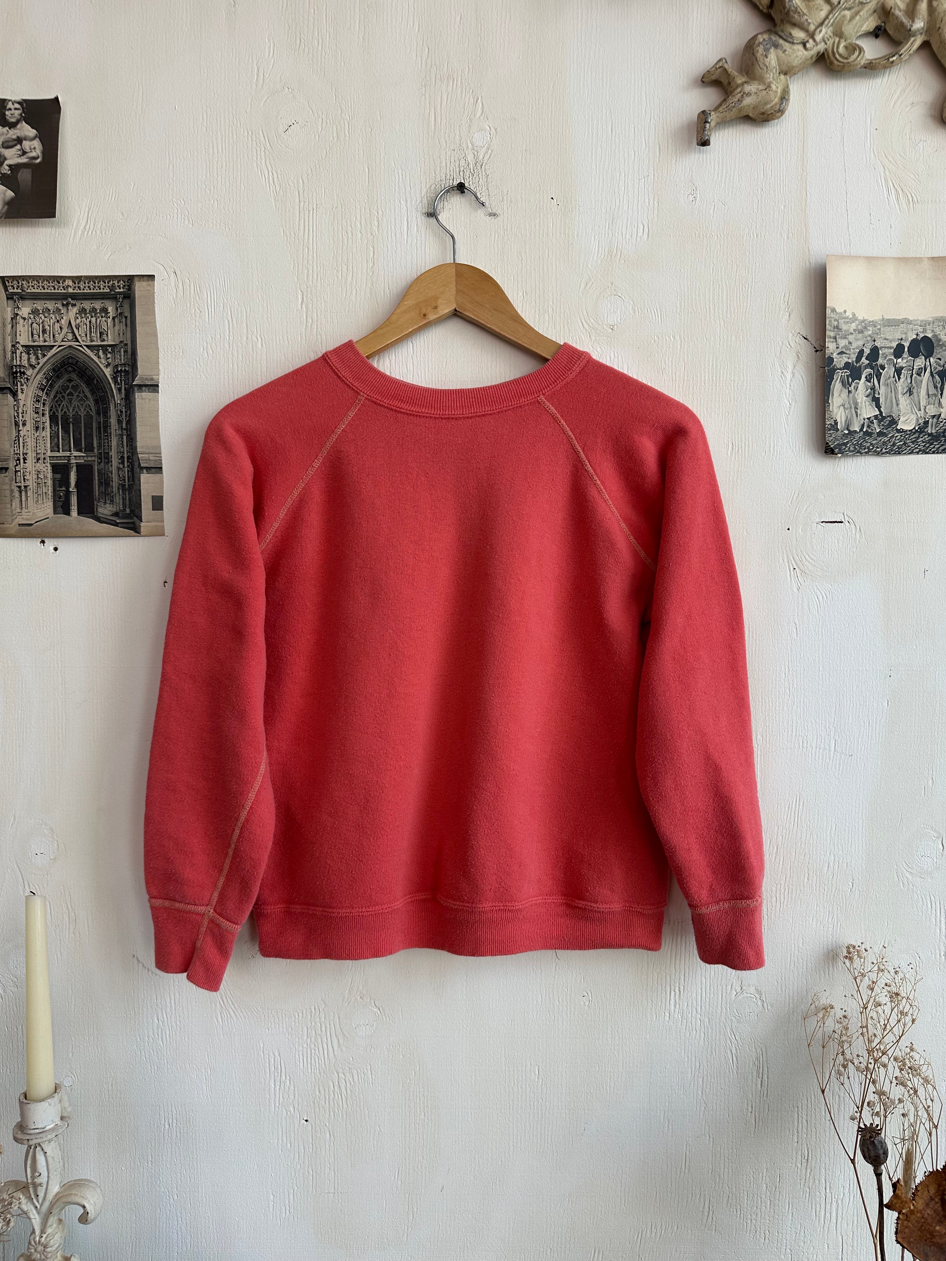 1960s Faded Red/Pink Gusset Sweatshirt (Boxy S)