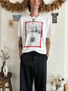 1990s Clinton Wins Newspaper Tee (XL)