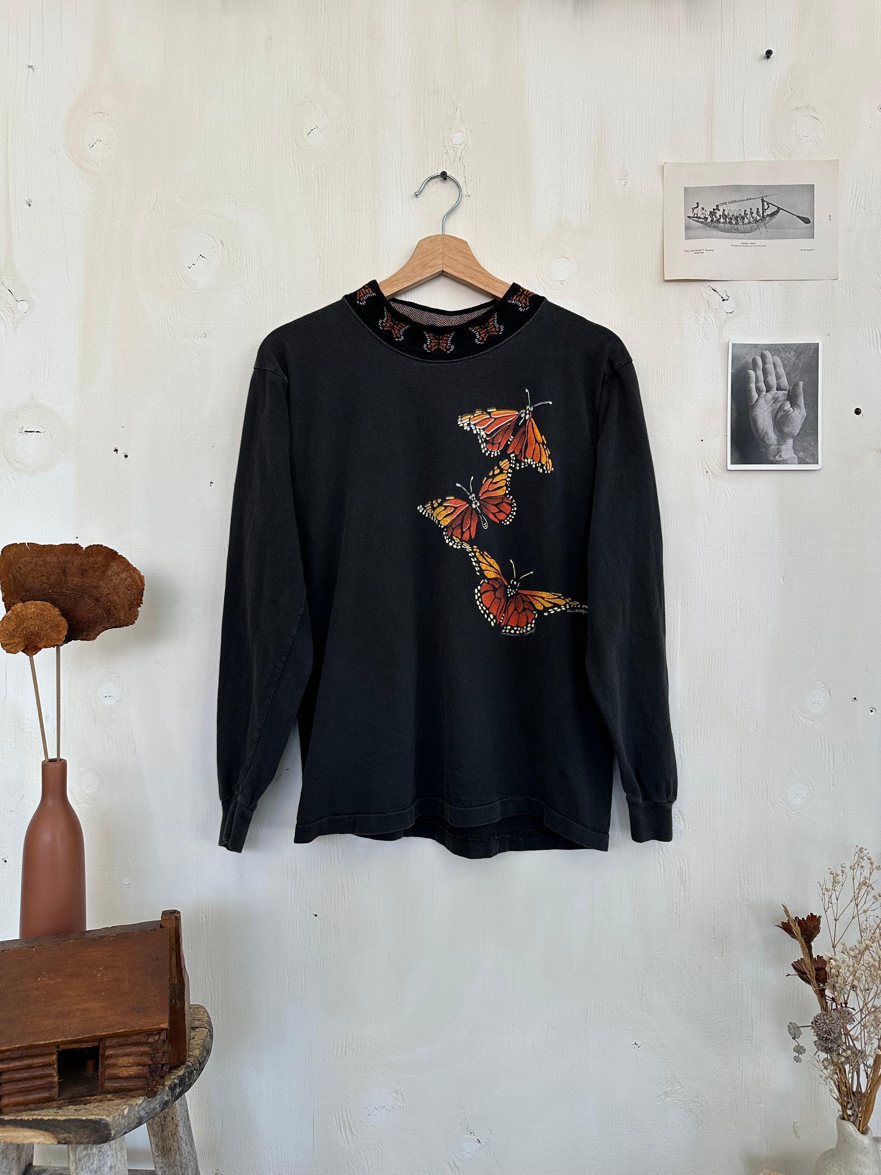 1992 Butterfly Mock-Neck Long Sleeve (M)