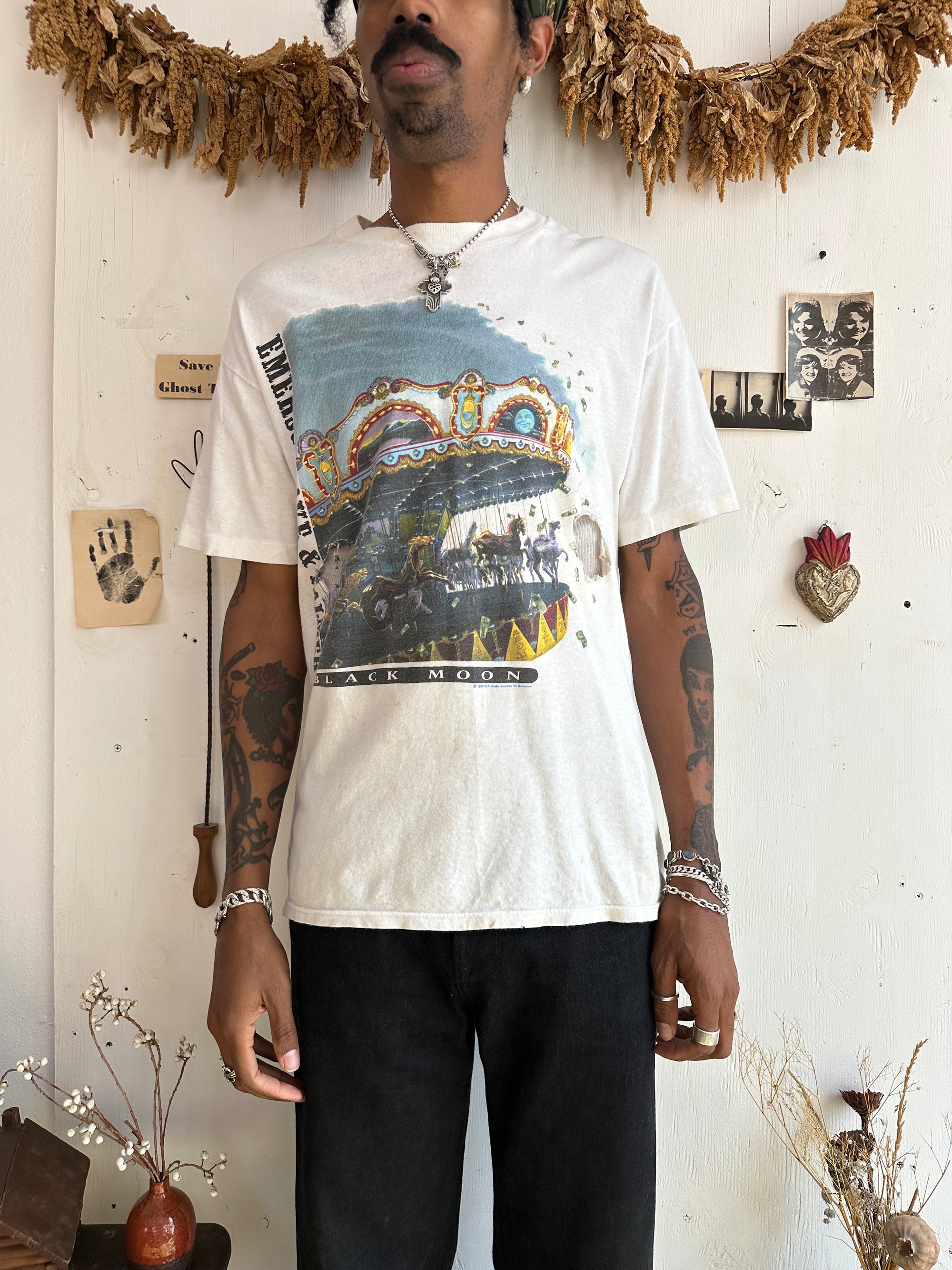 1992 Thrashed Black Moon Carousel Tee