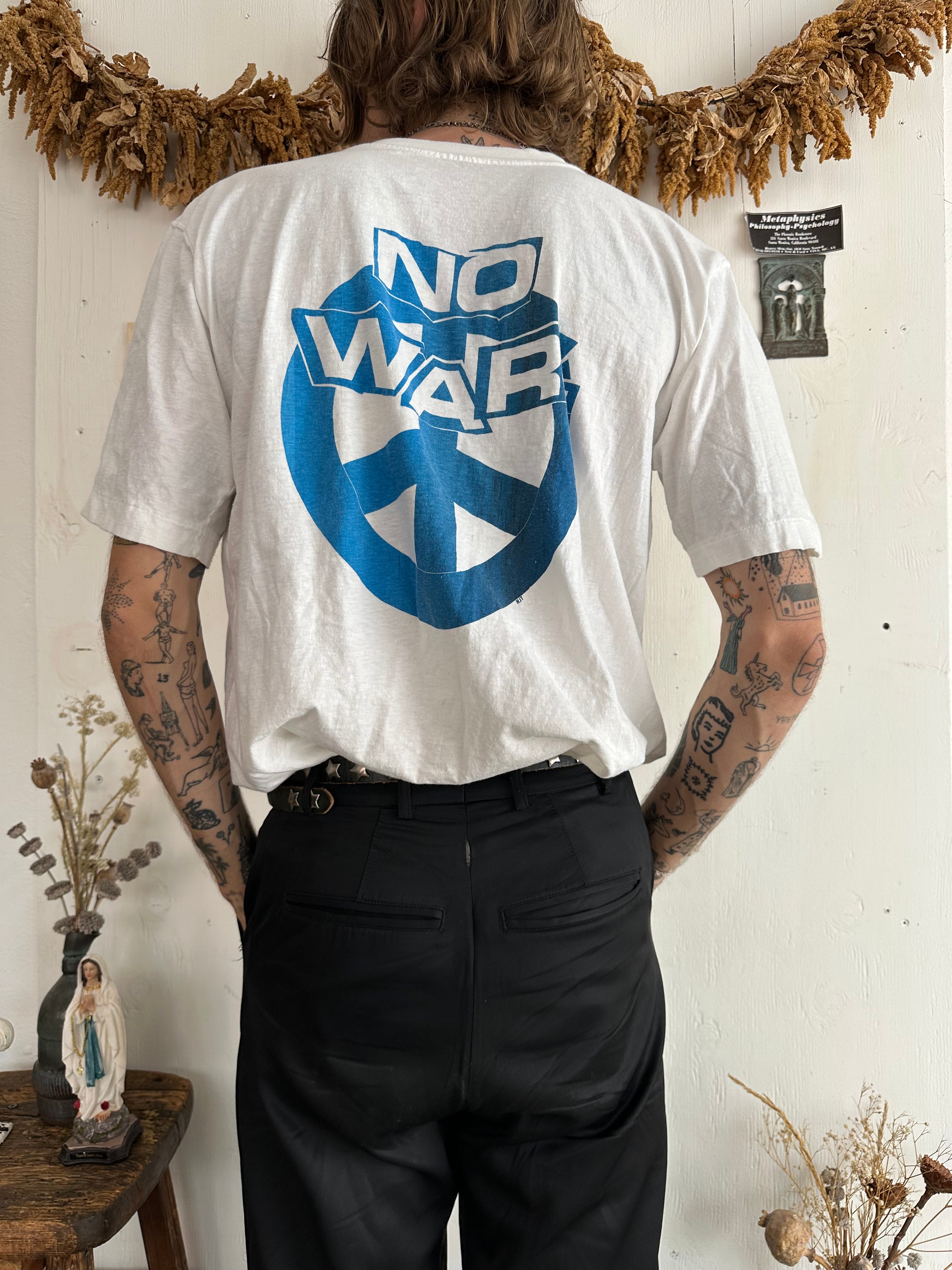 1990s No Blood For Oil / No War T-Shirt (L/XL)