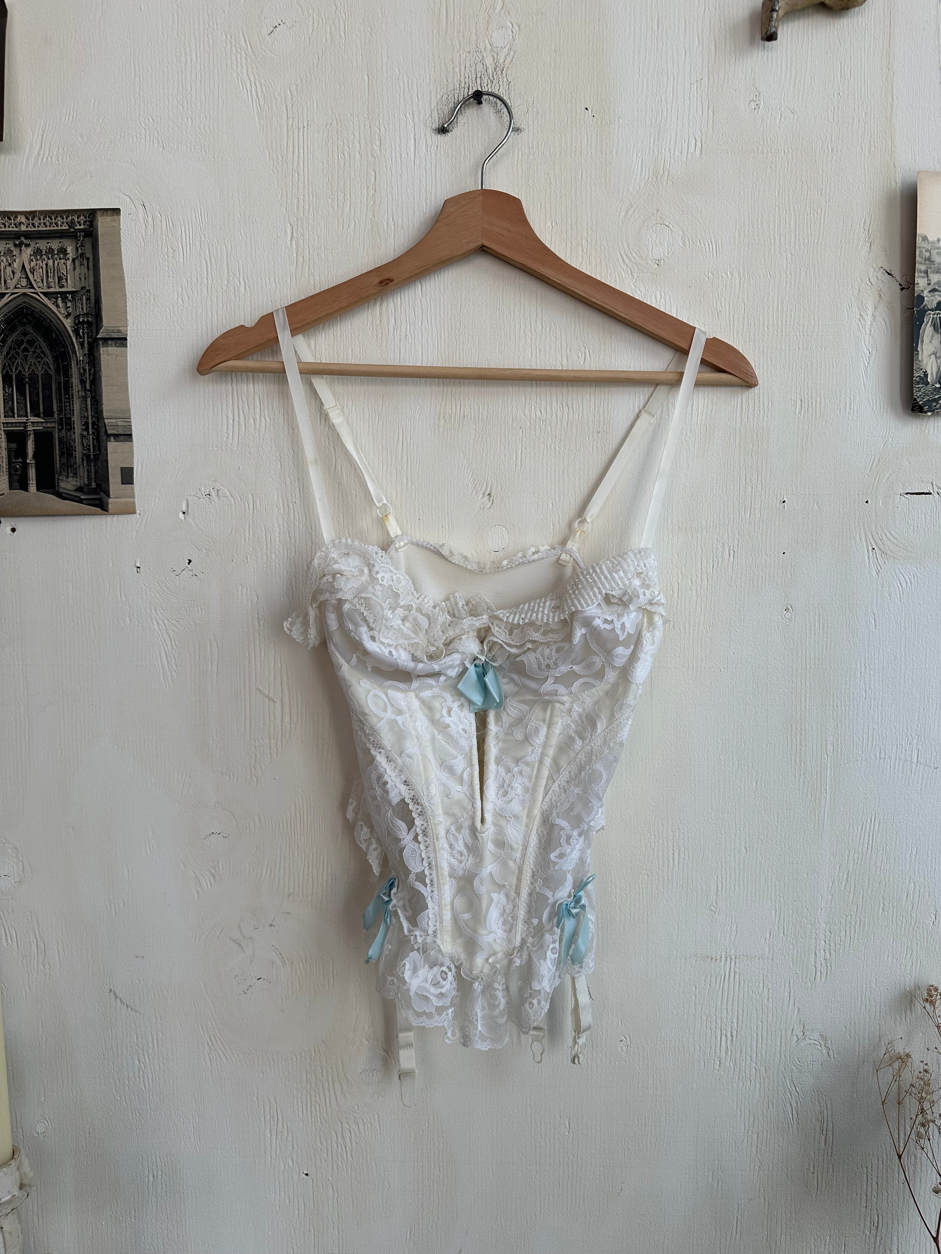 1980’s Lace Corset With Bow Details (S)