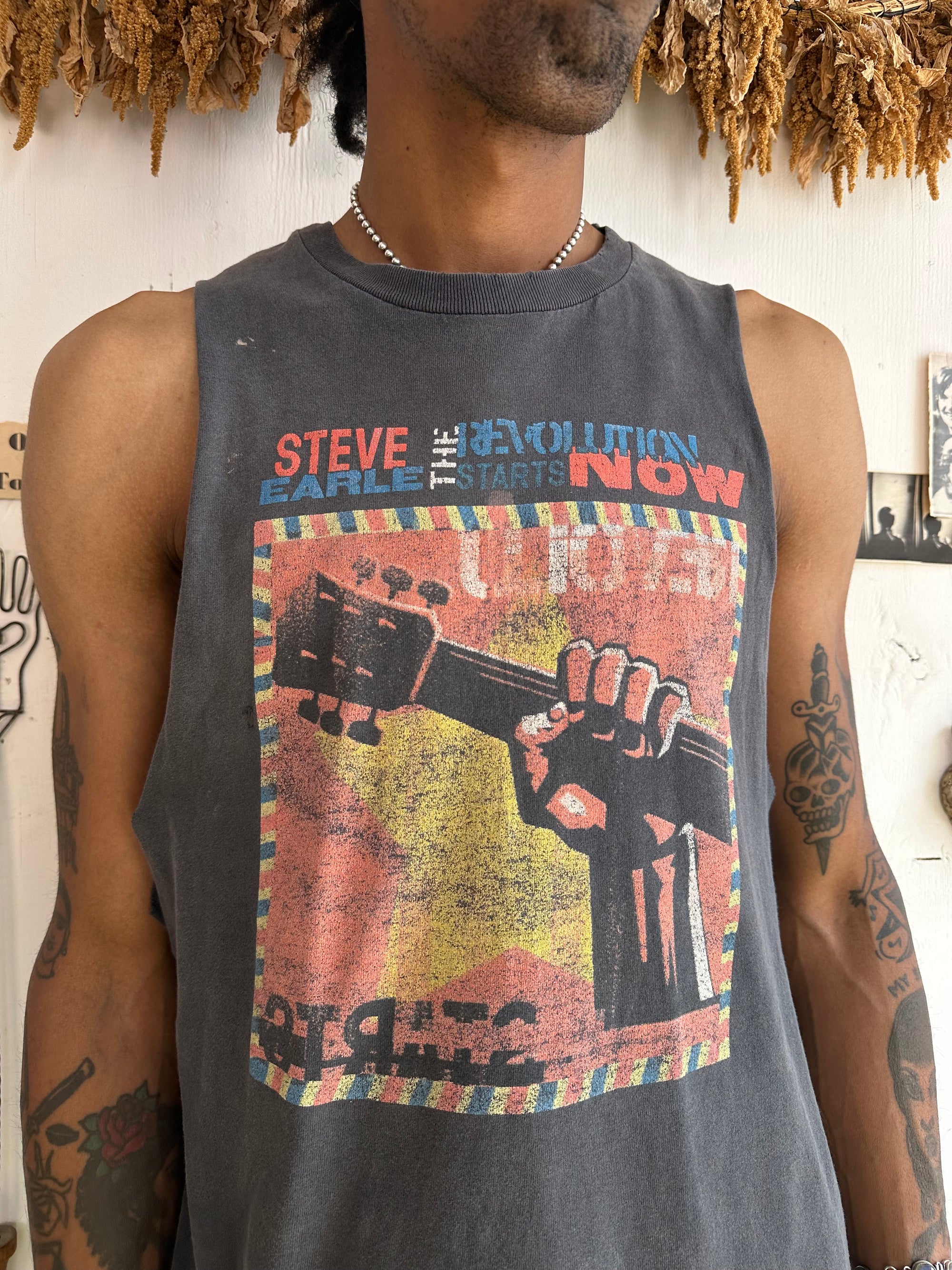 1990s Thrashed Steve Earle Muscle Tee