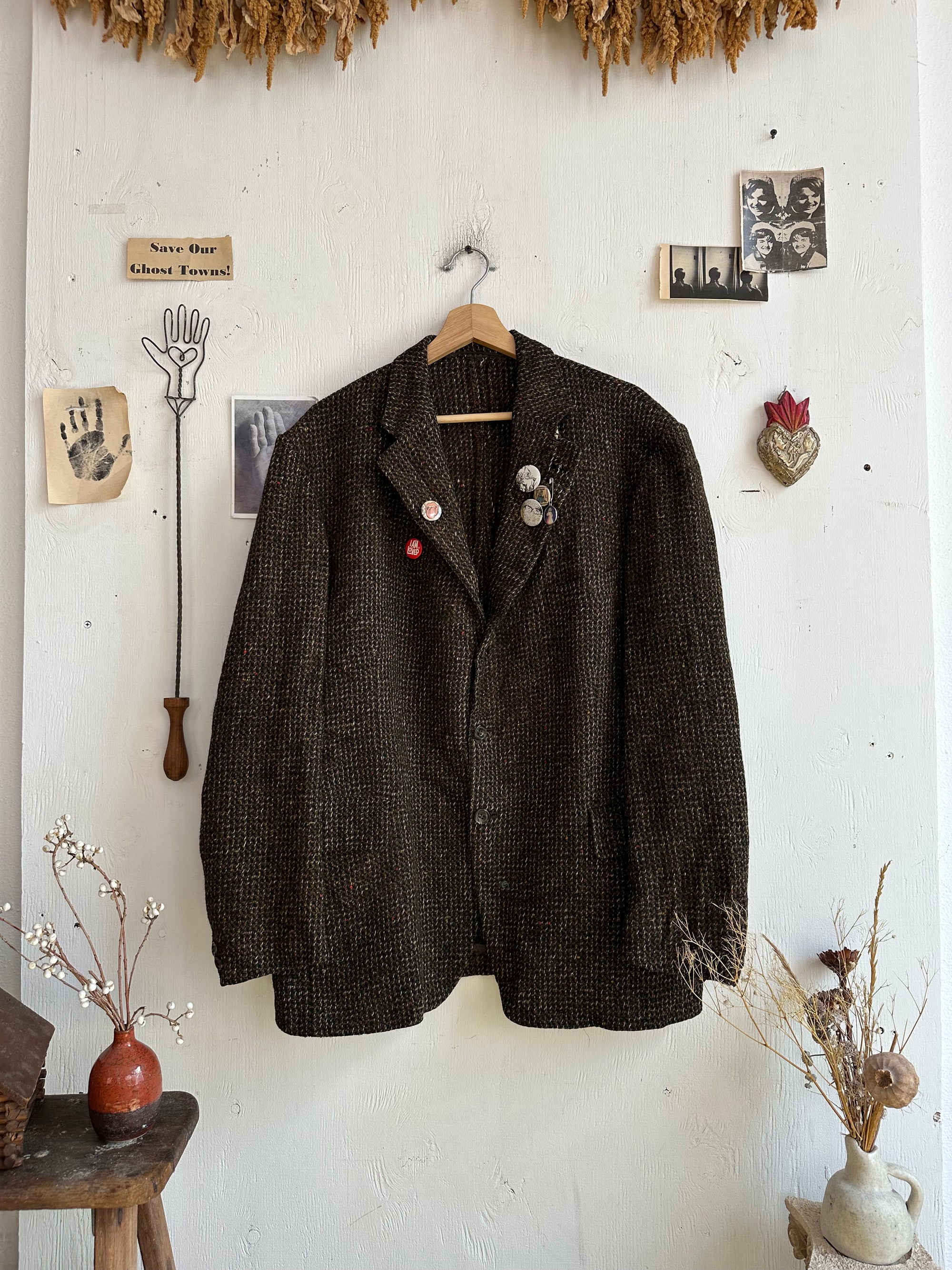 1960s Wool Tweed Jacket W/ Pins