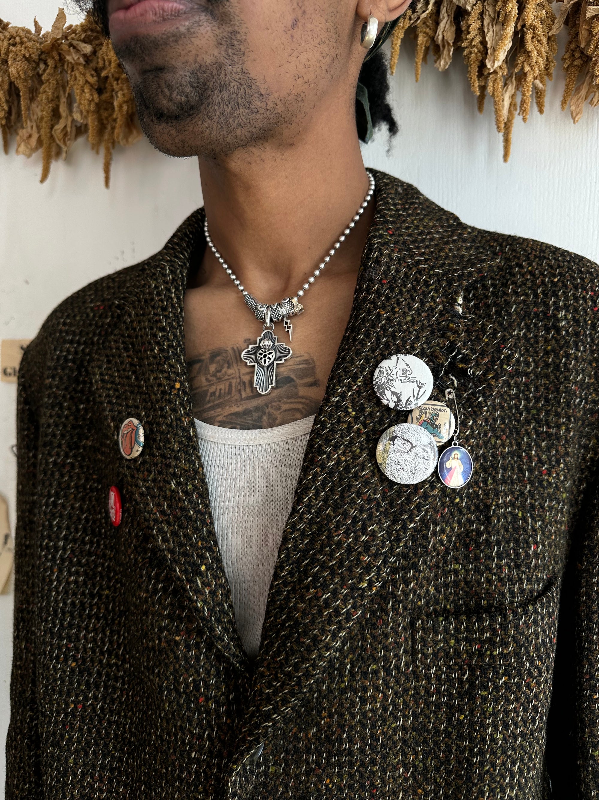1960s Wool Tweed Jacket W/ Pins