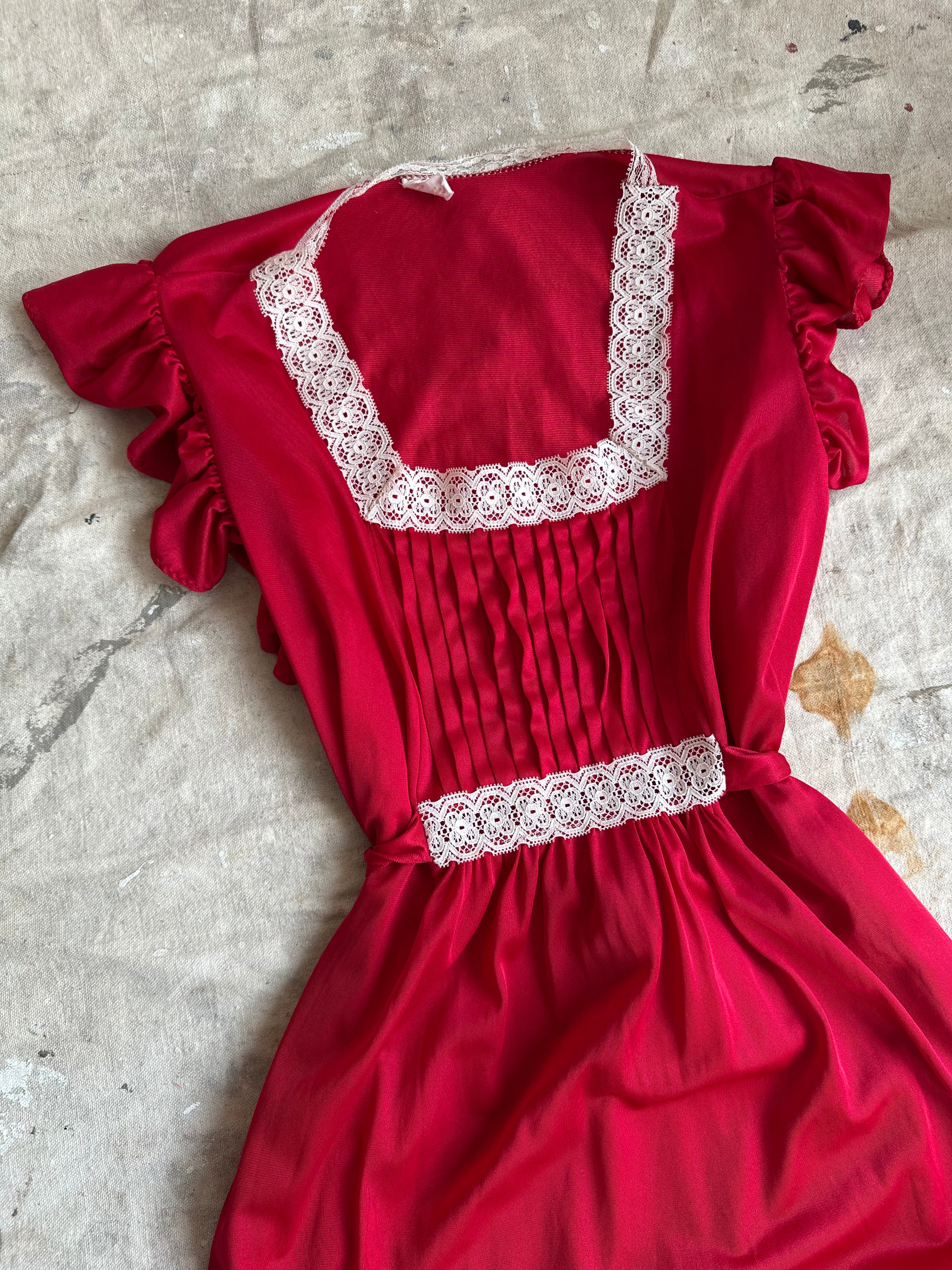 1970s Red Maxi Dress (M/L)