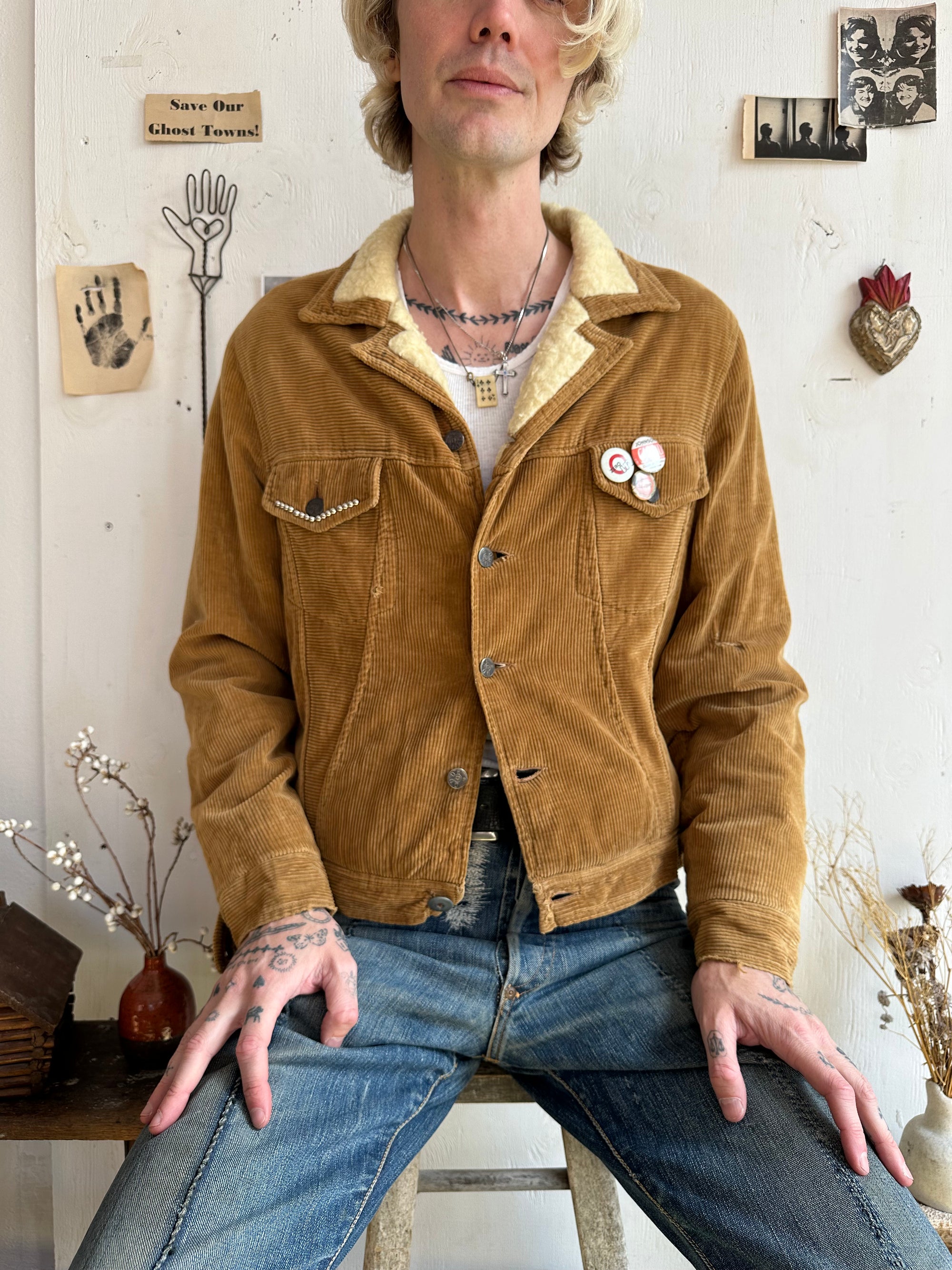1990s “DUDE” Western 100% Cotton Corduroy Jacket