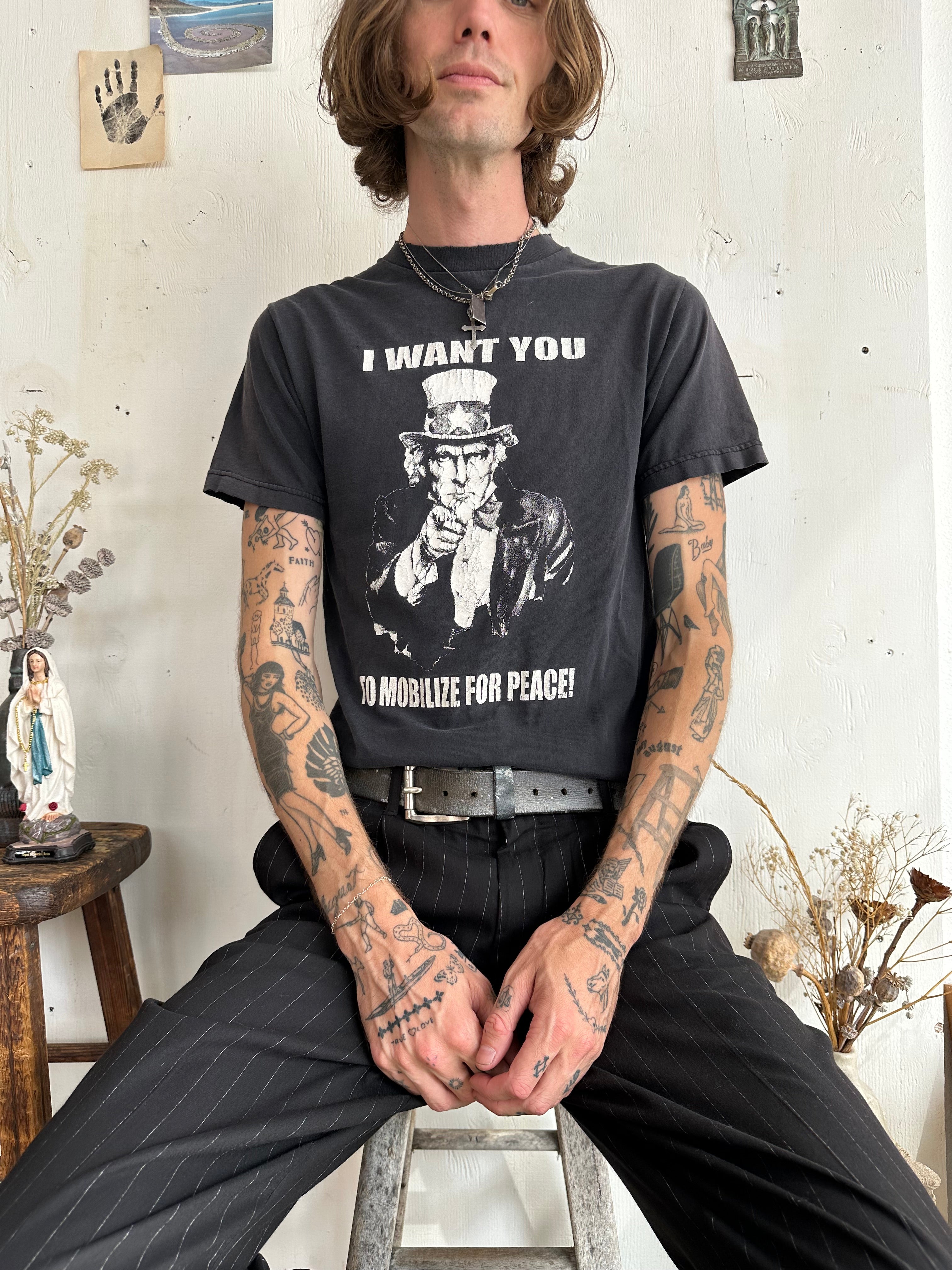 1990s Mobilize for Peace Anti-Flag Tee (M)