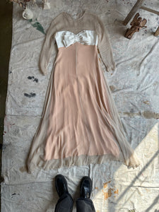 1960s Union Made Thrashed Bow Dress (XS)