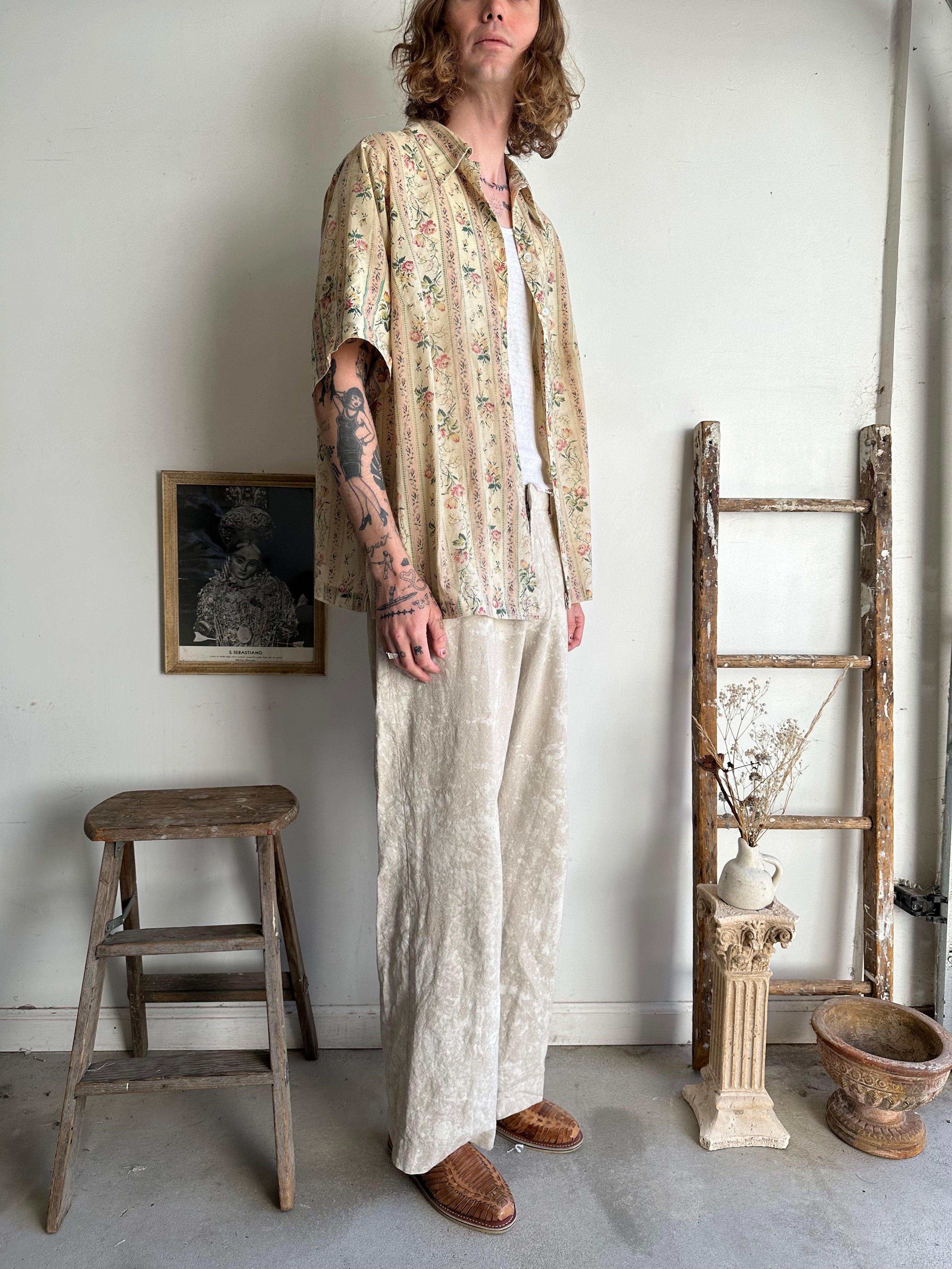 1970s Thrashed Floral Button-Up (XXL)