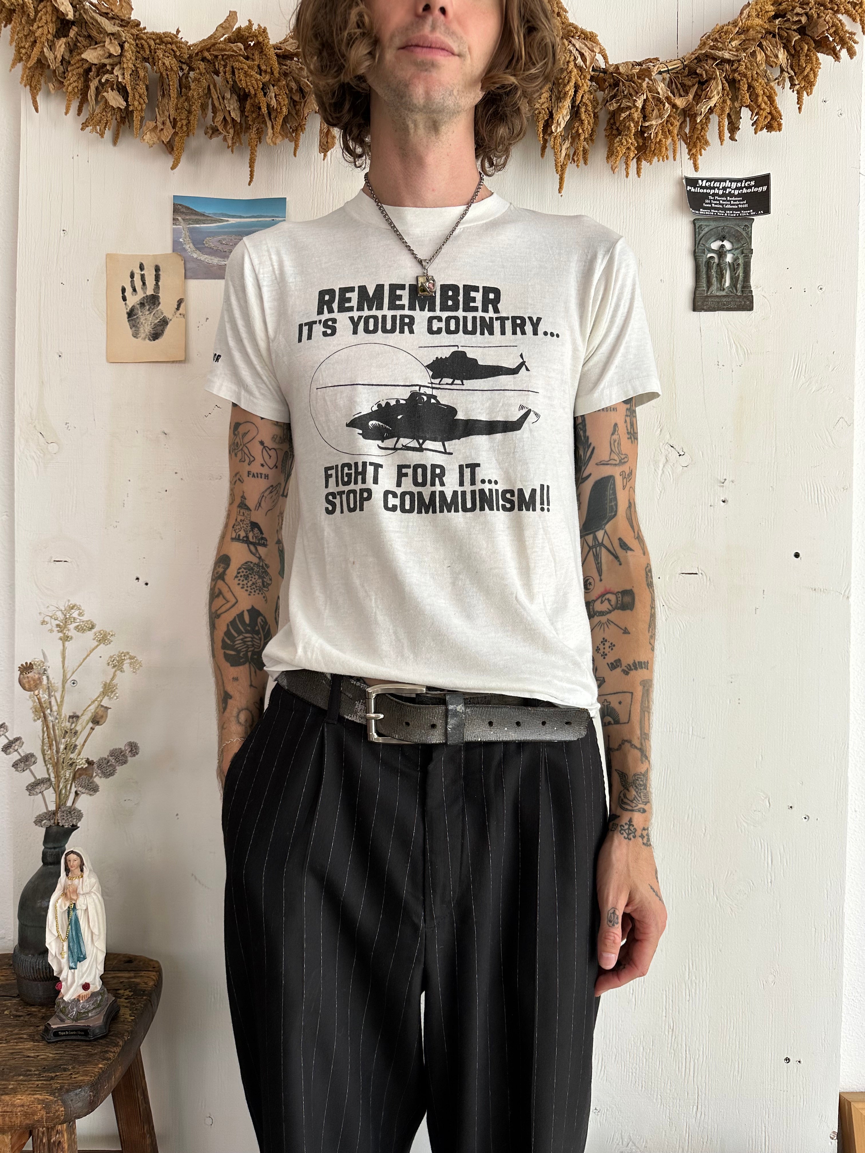 1980s Paper Thin Stop Communism T-Shirt (M)