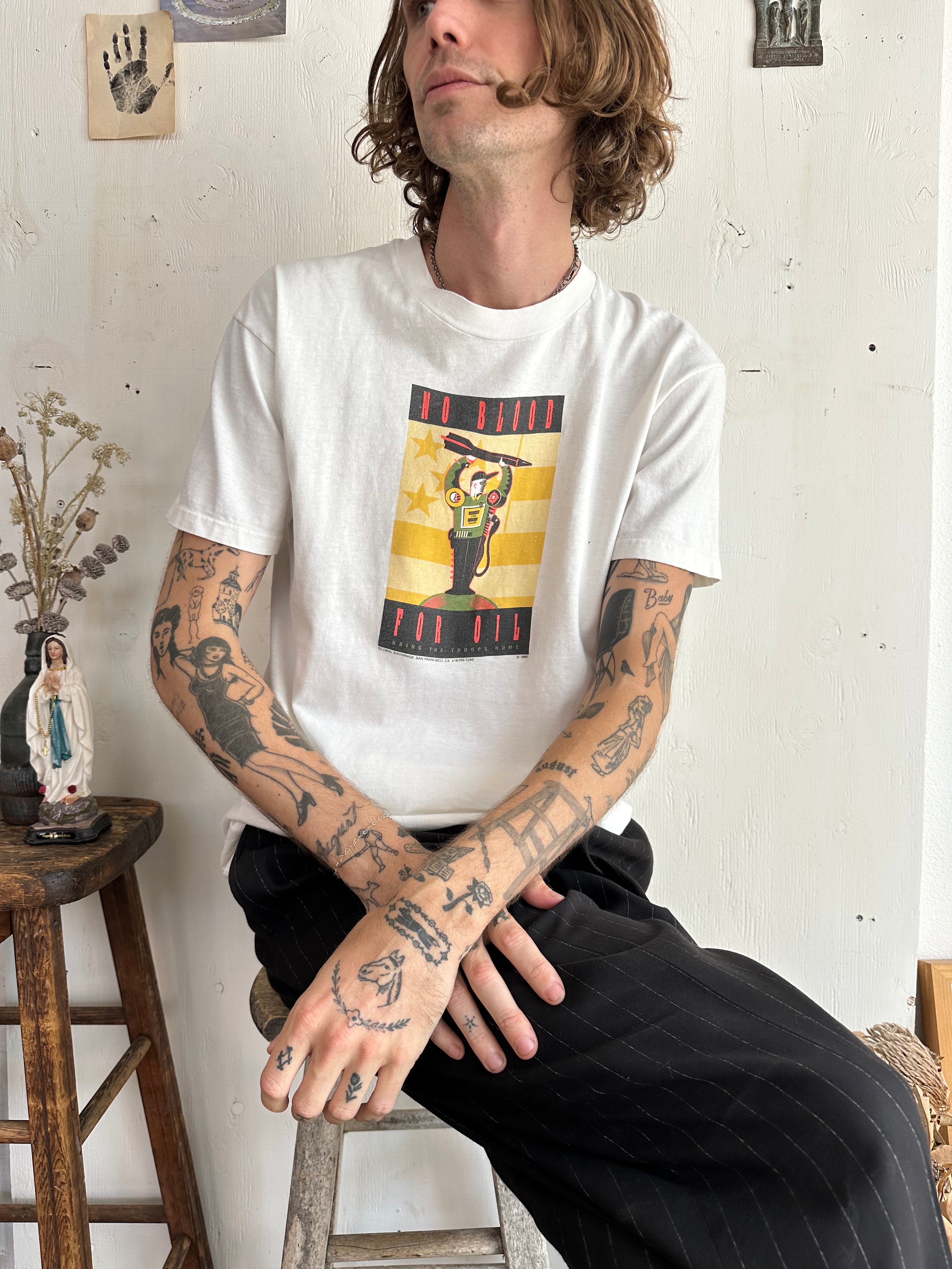 1990 No Blood for Oil T-Shirt (L/XL)