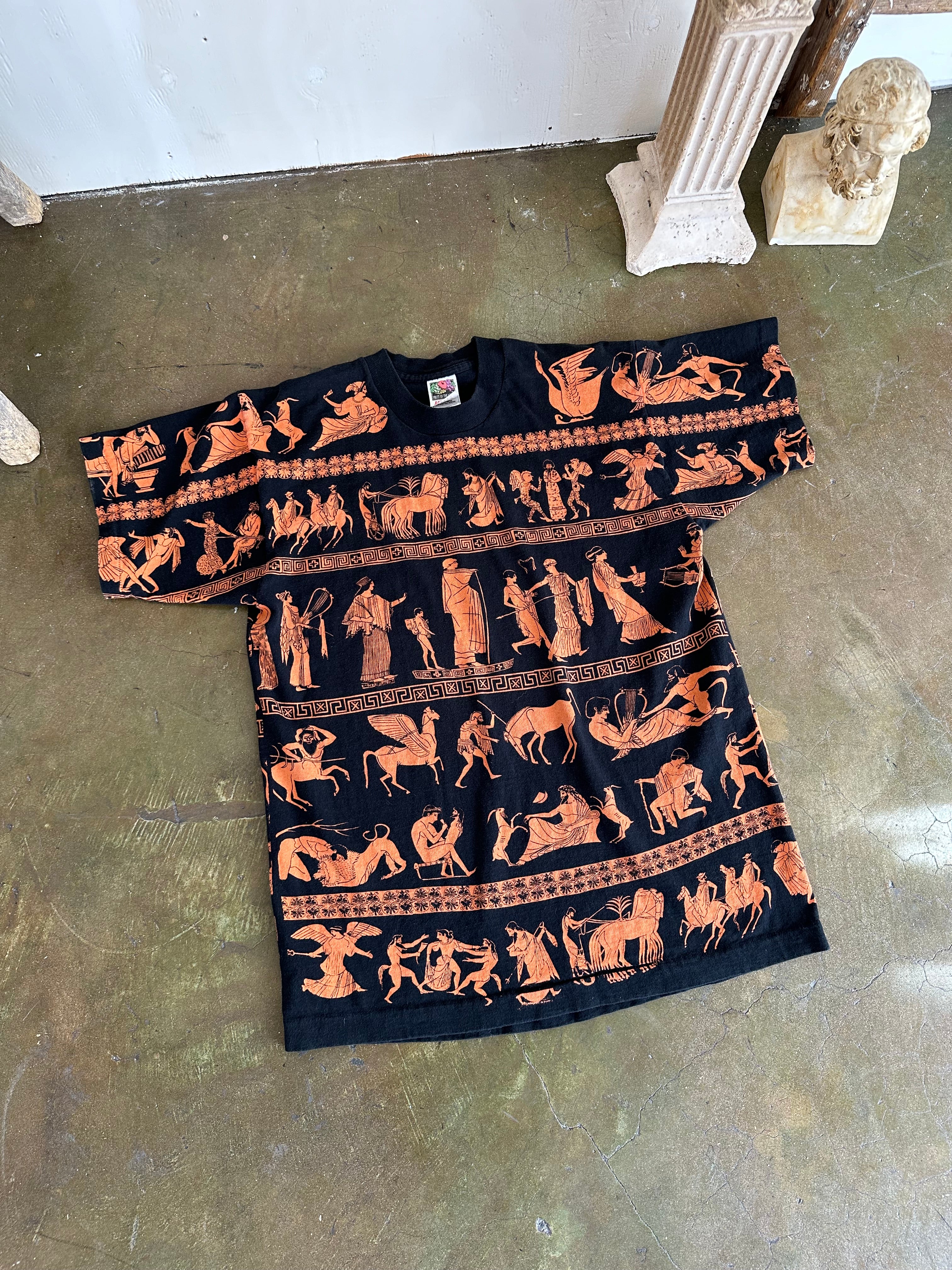 1990s All Over Greek Pottery Tee (M/L)