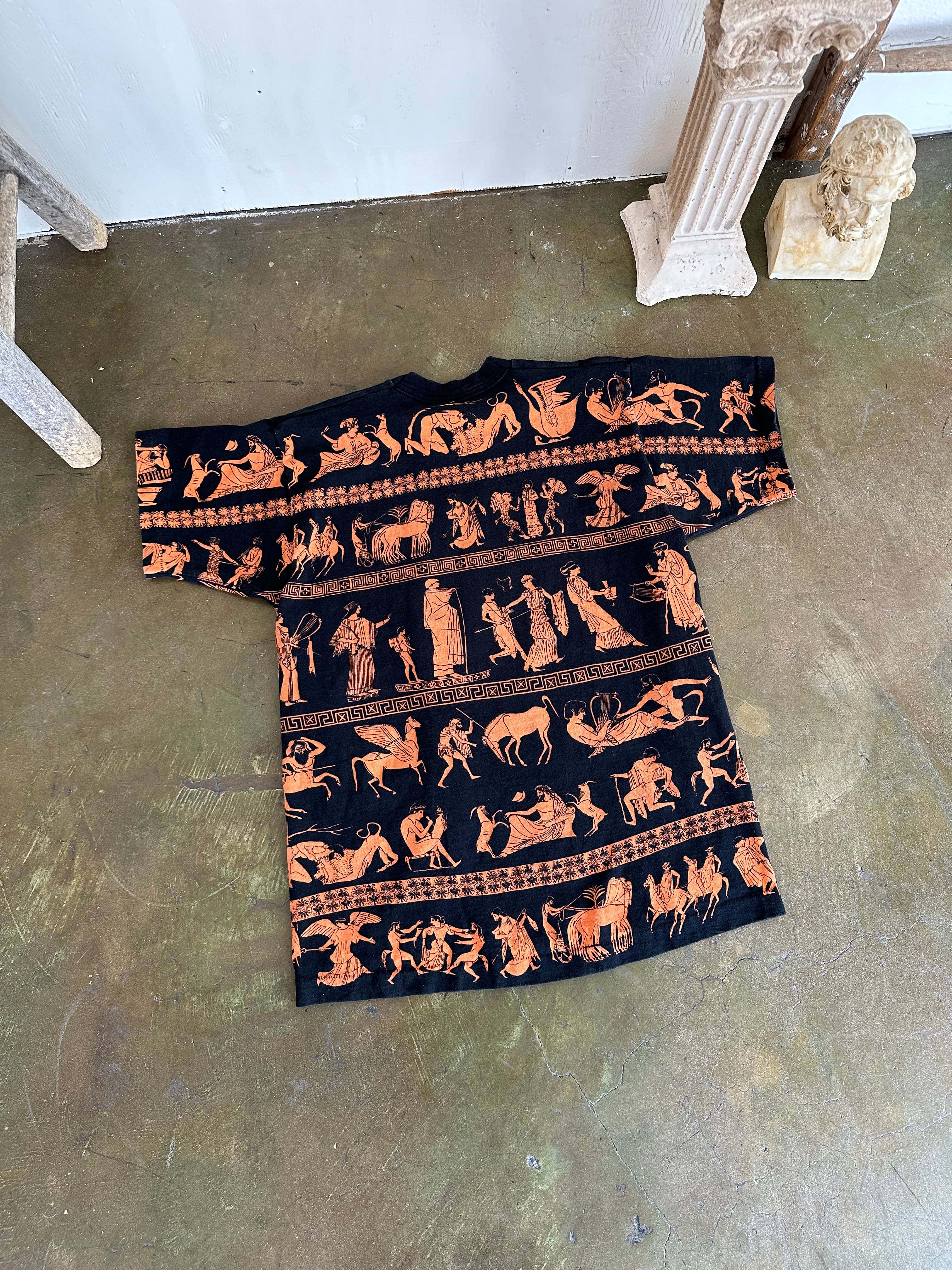 1990s All Over Greek Pottery Tee (M/L)
